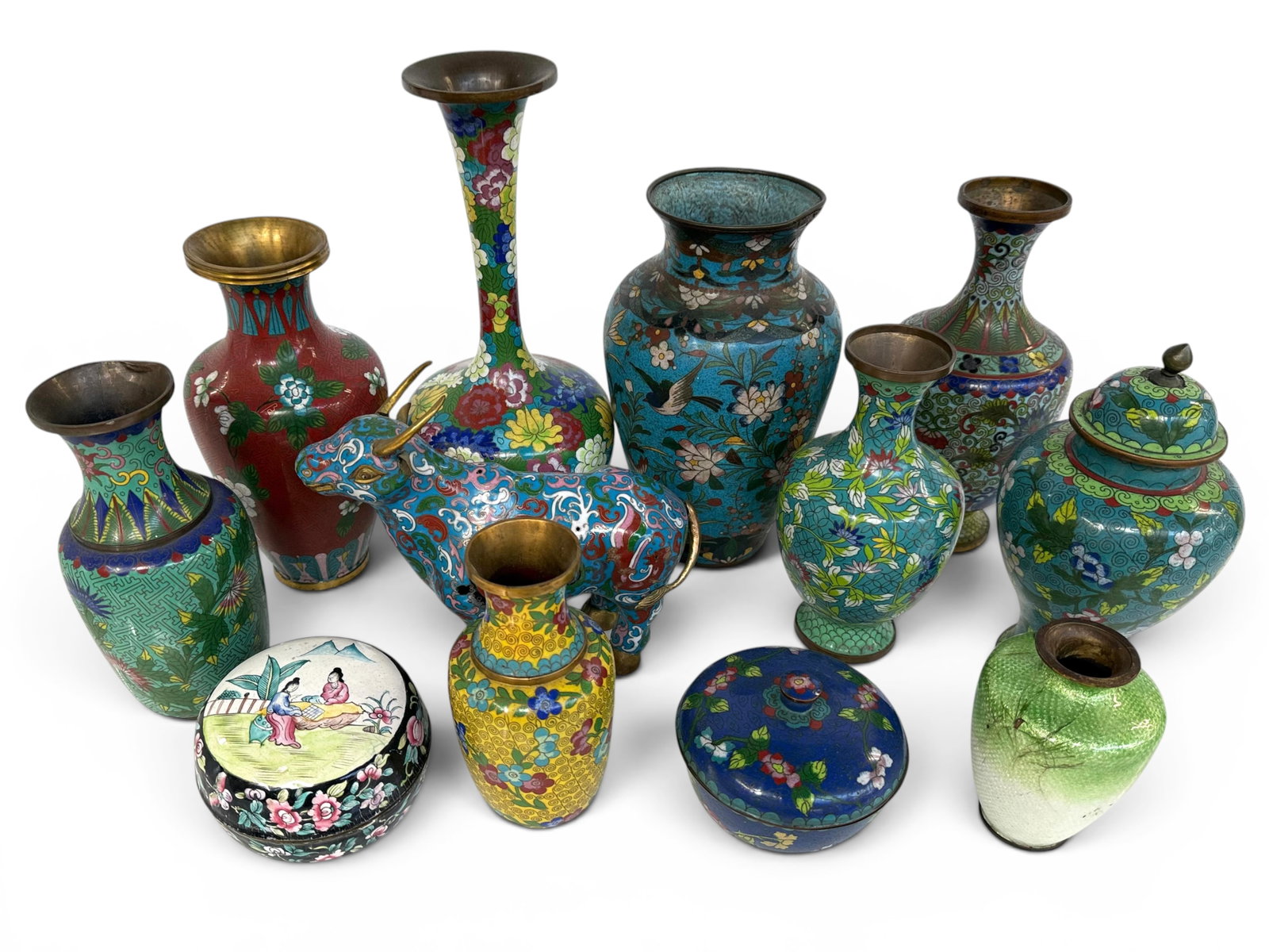 Lot: 12 Pcs. Asian Mostly Cloisonne Items. (1 of 12)