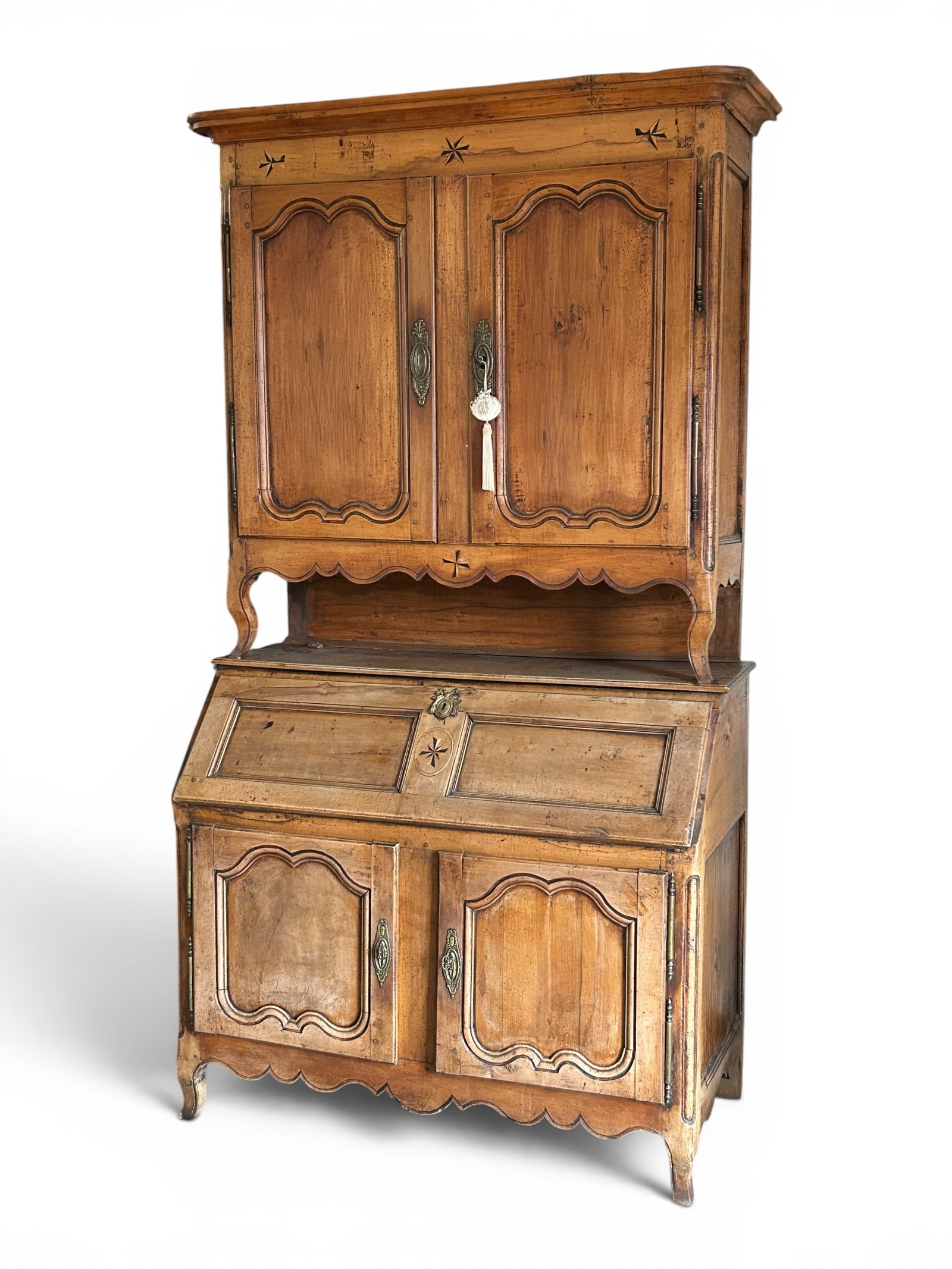 Country French Secretary Desk w/ Marquetry. (1 of 16)