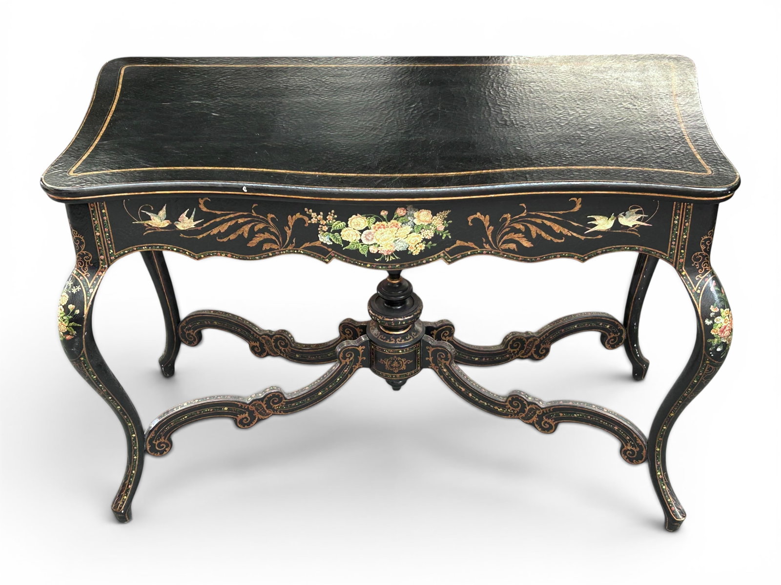 Black Lacquer Console Table. - 3