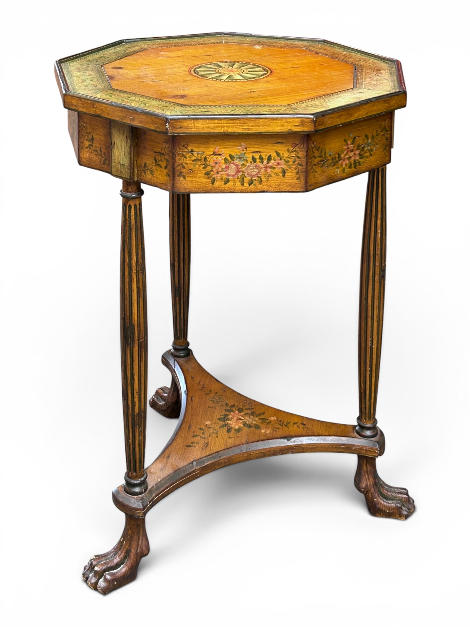 Carved Octagonal Table & Mahogany Table. - 3