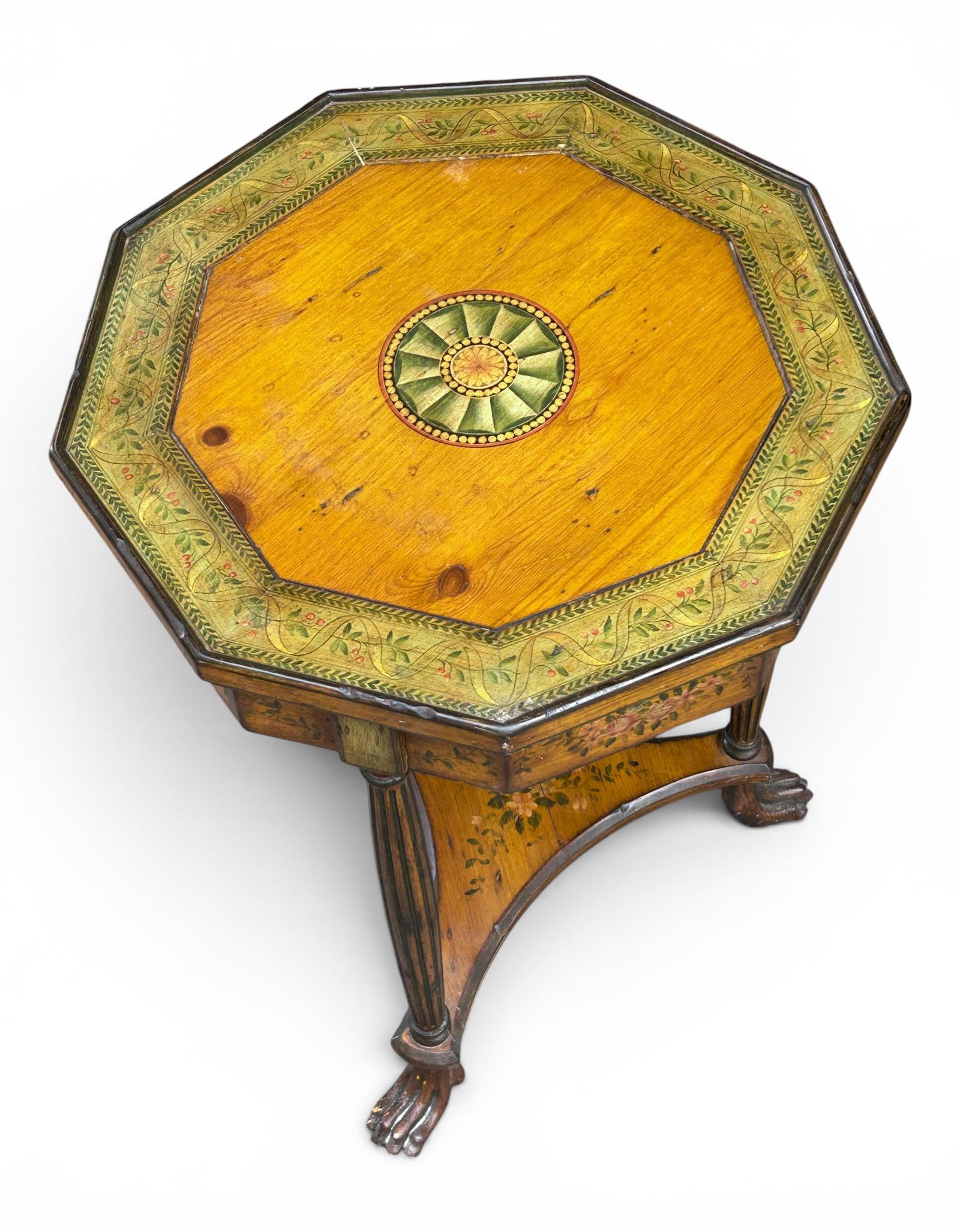 Carved Octagonal Table & Mahogany Table. - 4