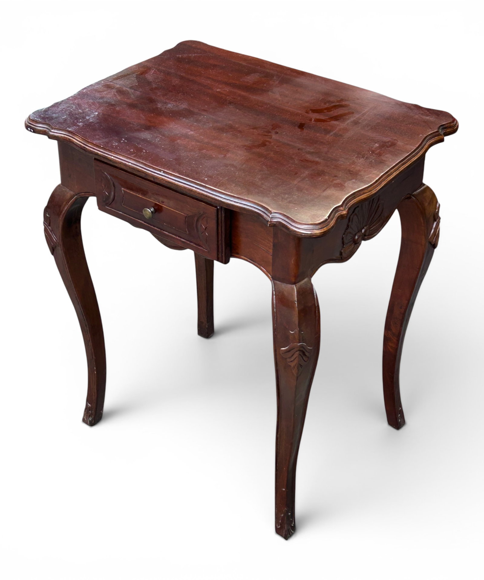 Carved Octagonal Table & Mahogany Table. - 9