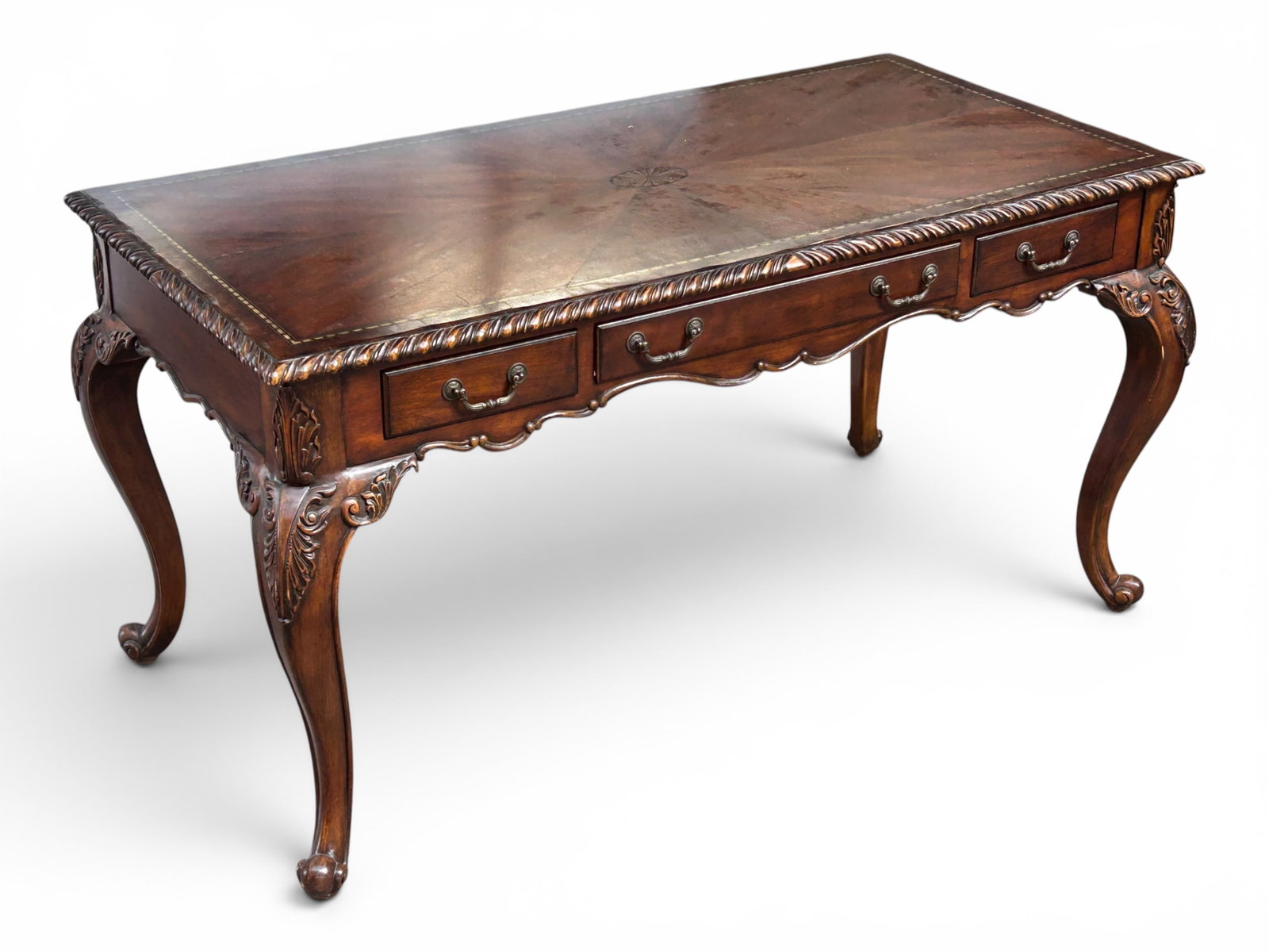 Carved French Style Writing Desk. (1 of 12)