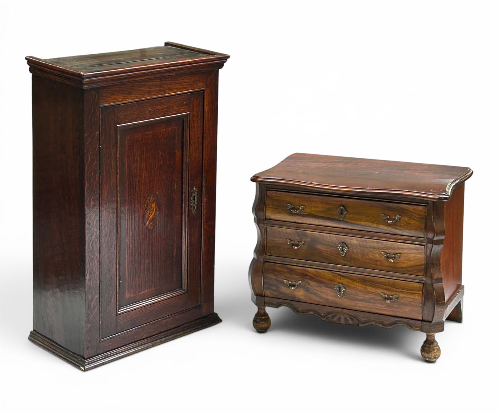 Antique Wall Cabinet & Table Top Chest. (1 of 13)