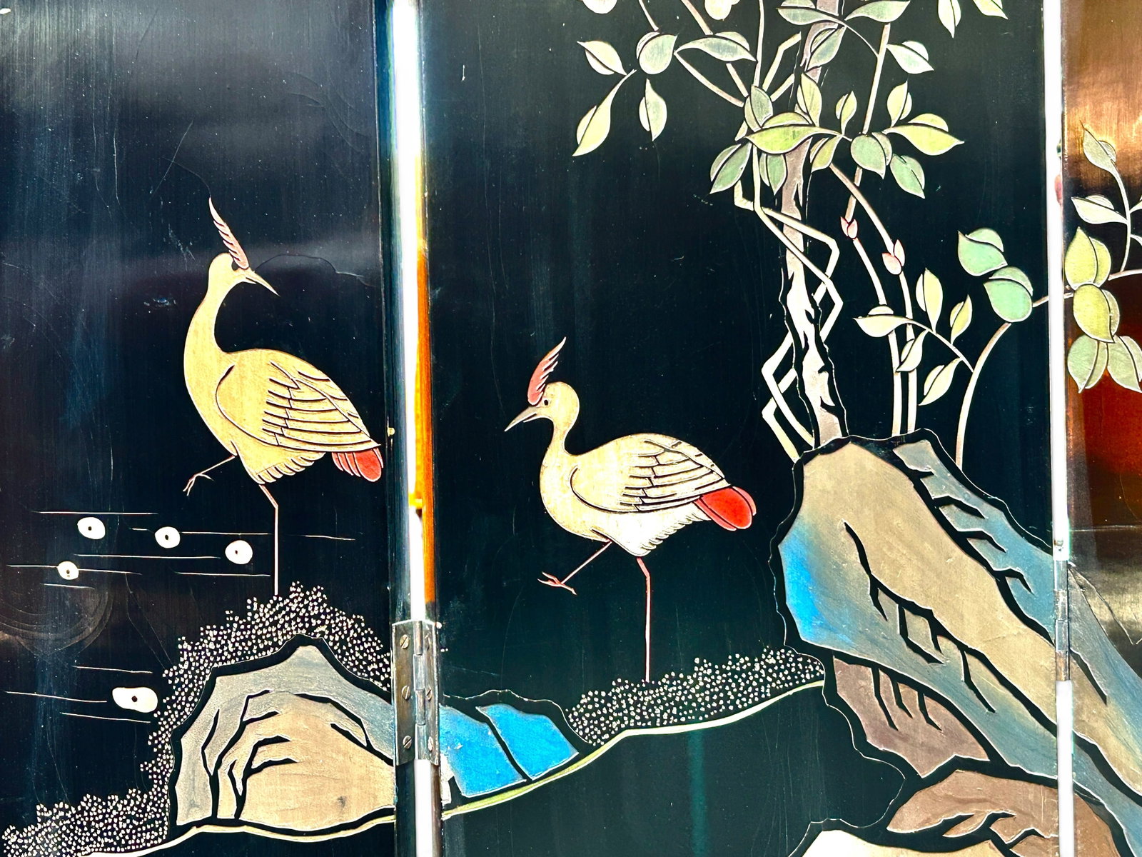Chinese Coromandel Lacquer 4-Panel Screen. - 13