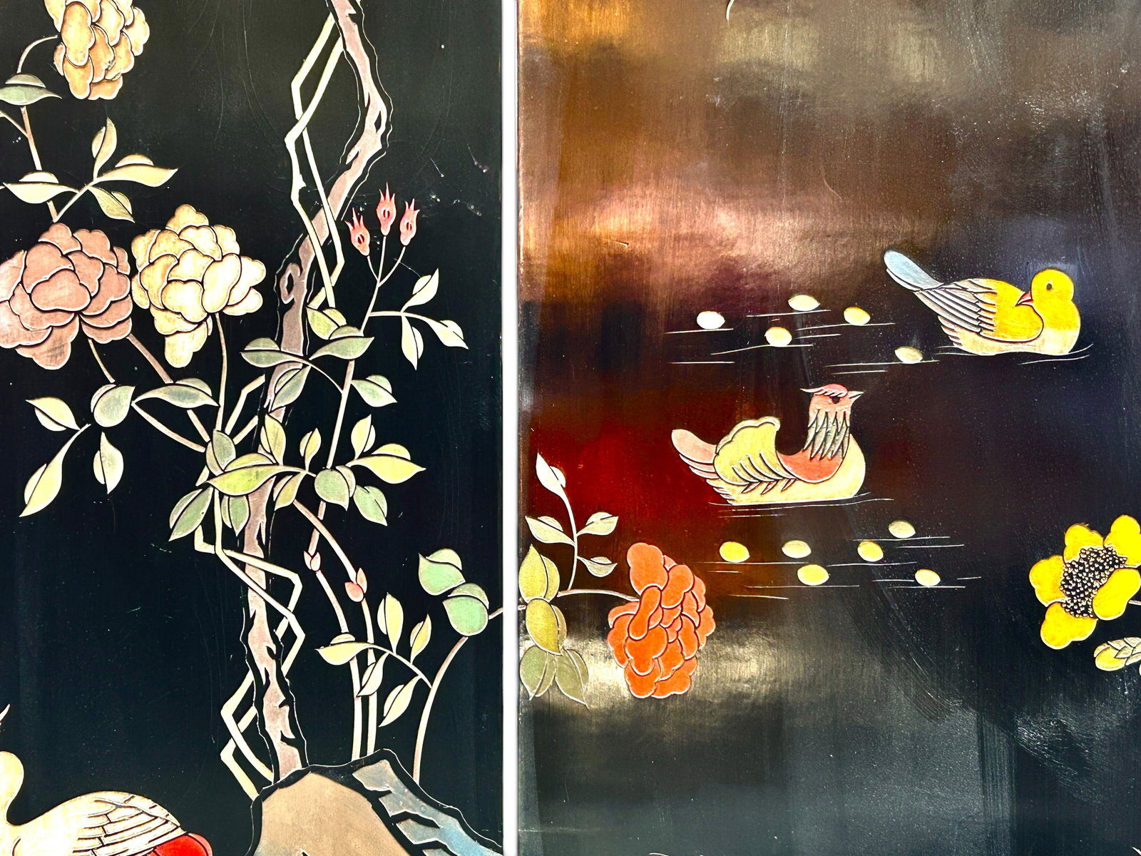 Chinese Coromandel Lacquer 4-Panel Screen. - 14