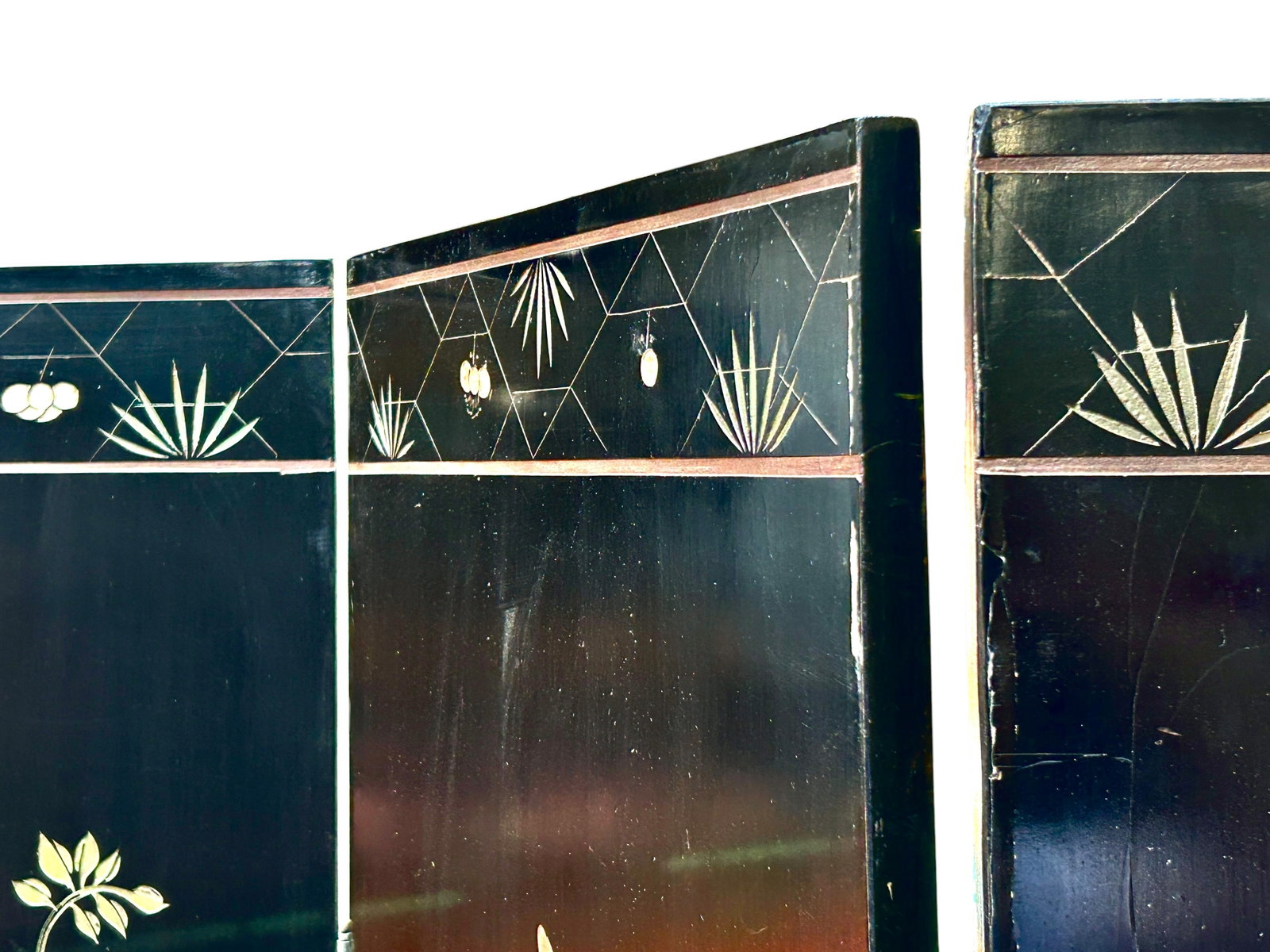 Chinese Coromandel Lacquer 4-Panel Screen. - 16