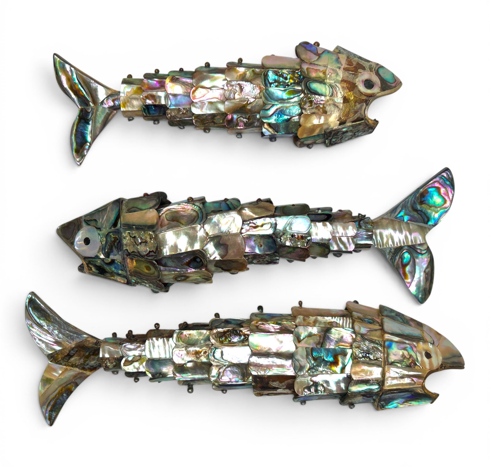 3 Mexican Abalone Articulated Fish Bottle Openers. (1 of 20)