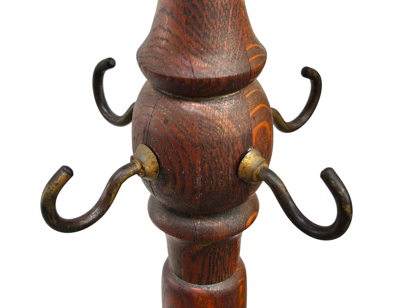 Antique Oak Coat Rack. - 3