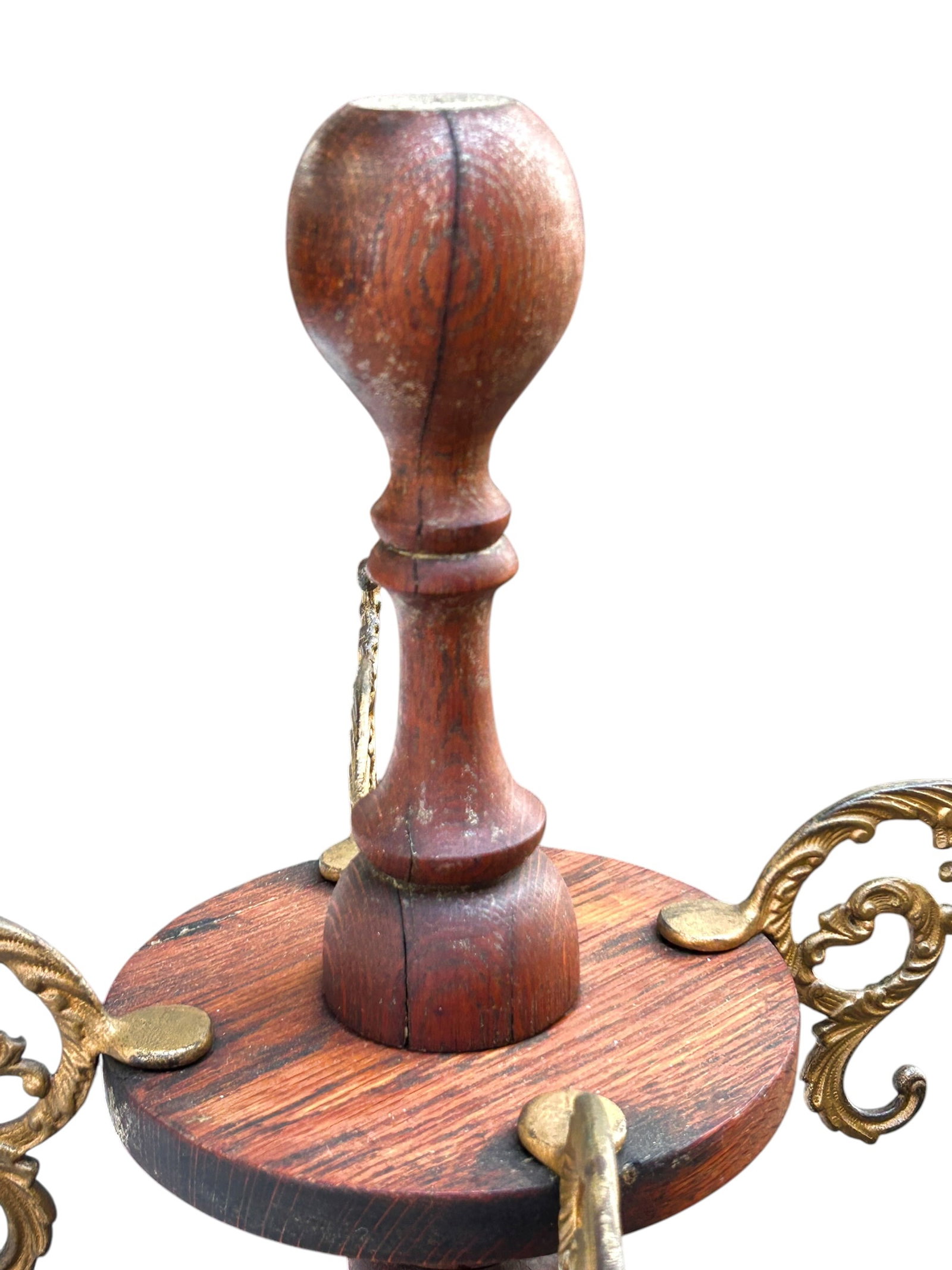 Antique Oak Coat Rack. - 6