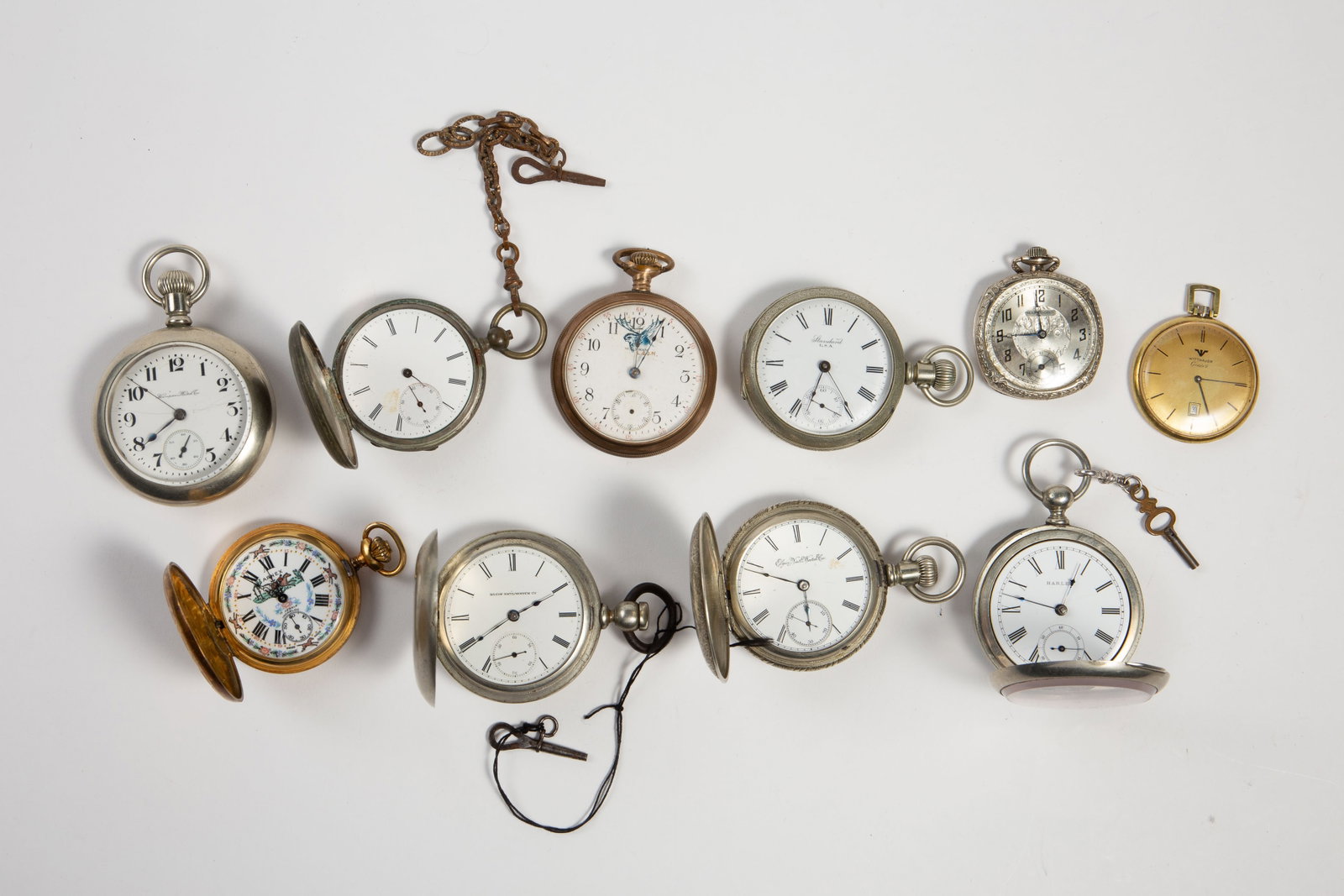 10 Vintage Pocket Watches - Waltham, Elgin, Etc. (1 of 16)