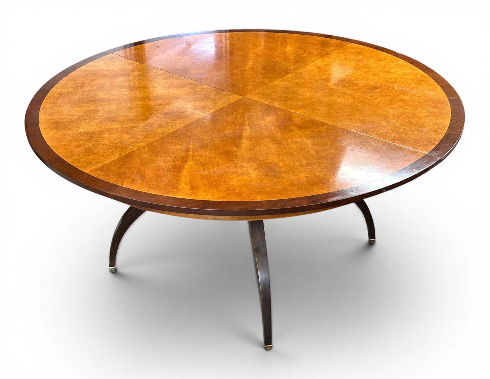 Regency Mahogany Circular Dining Table w/ Leaf. (1 of 10)