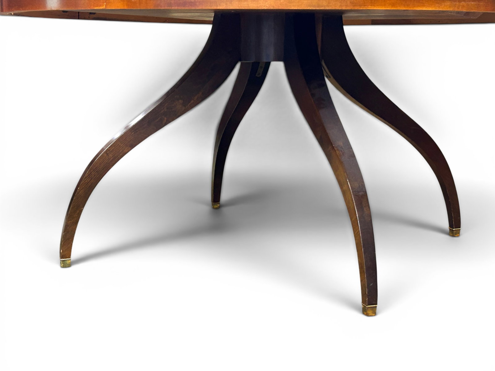 Regency Mahogany Circular Dining Table w/ Leaf. - 3