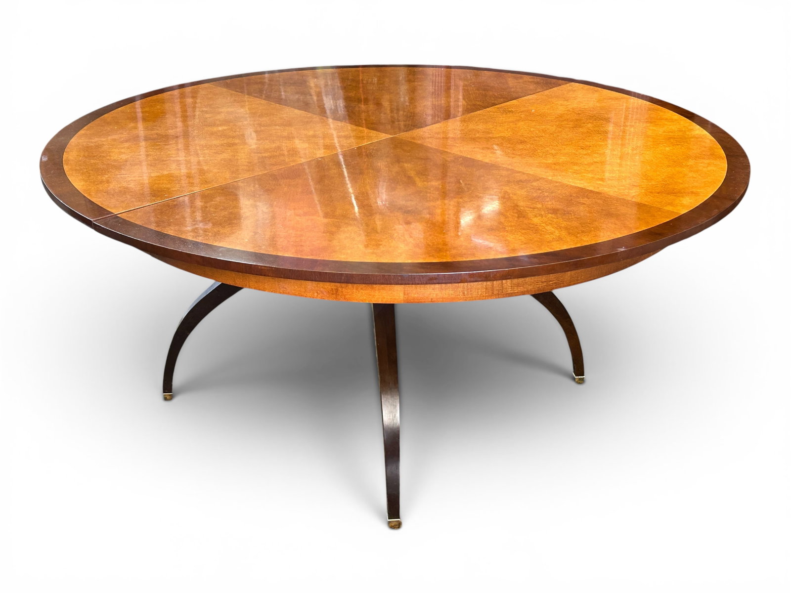 Regency Mahogany Circular Dining Table w/ Leaf. - 5