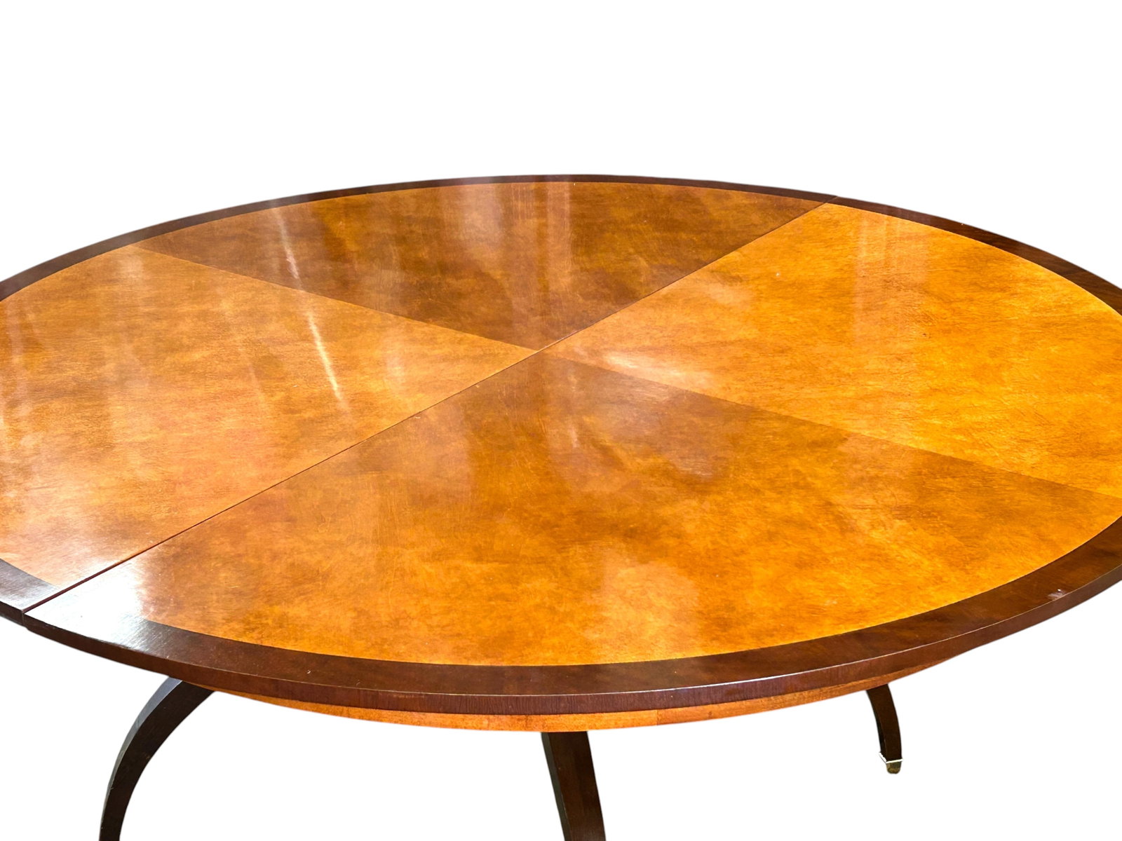 Regency Mahogany Circular Dining Table w/ Leaf. - 6