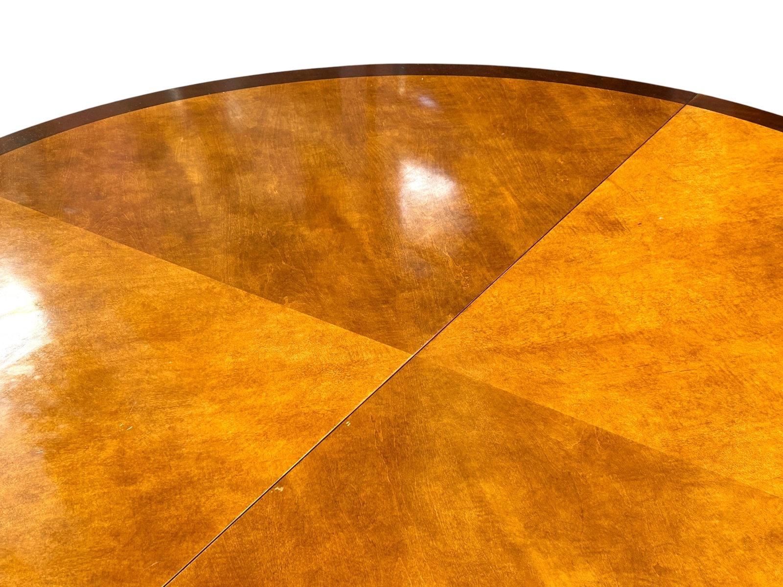 Regency Mahogany Circular Dining Table w/ Leaf. - 7