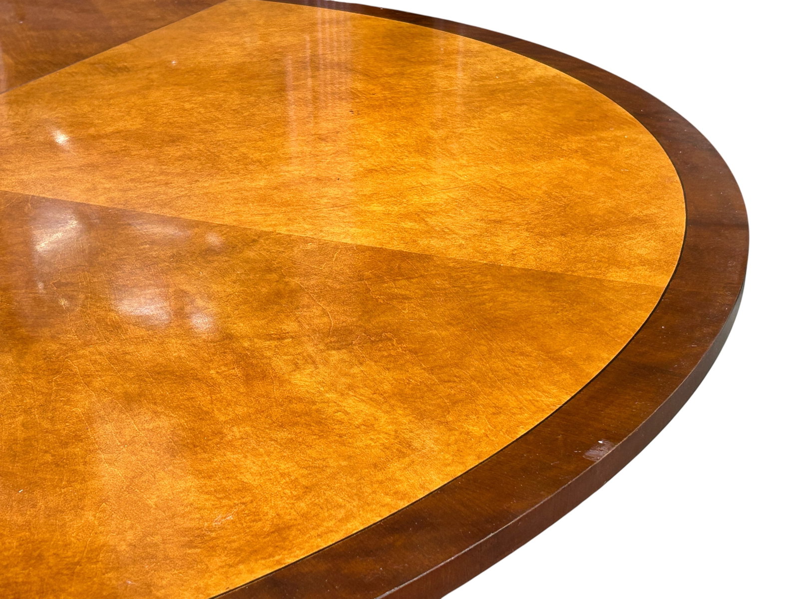 Regency Mahogany Circular Dining Table w/ Leaf. - 9