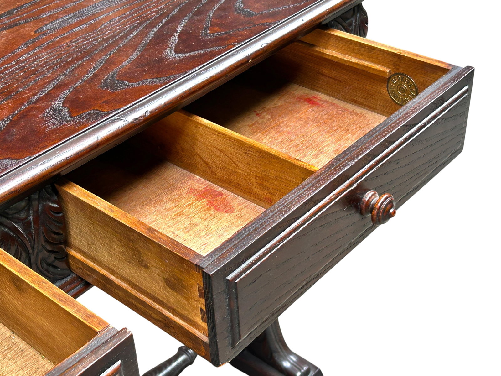 Renaissance Revival Oak Console or Sofa Table. - 10