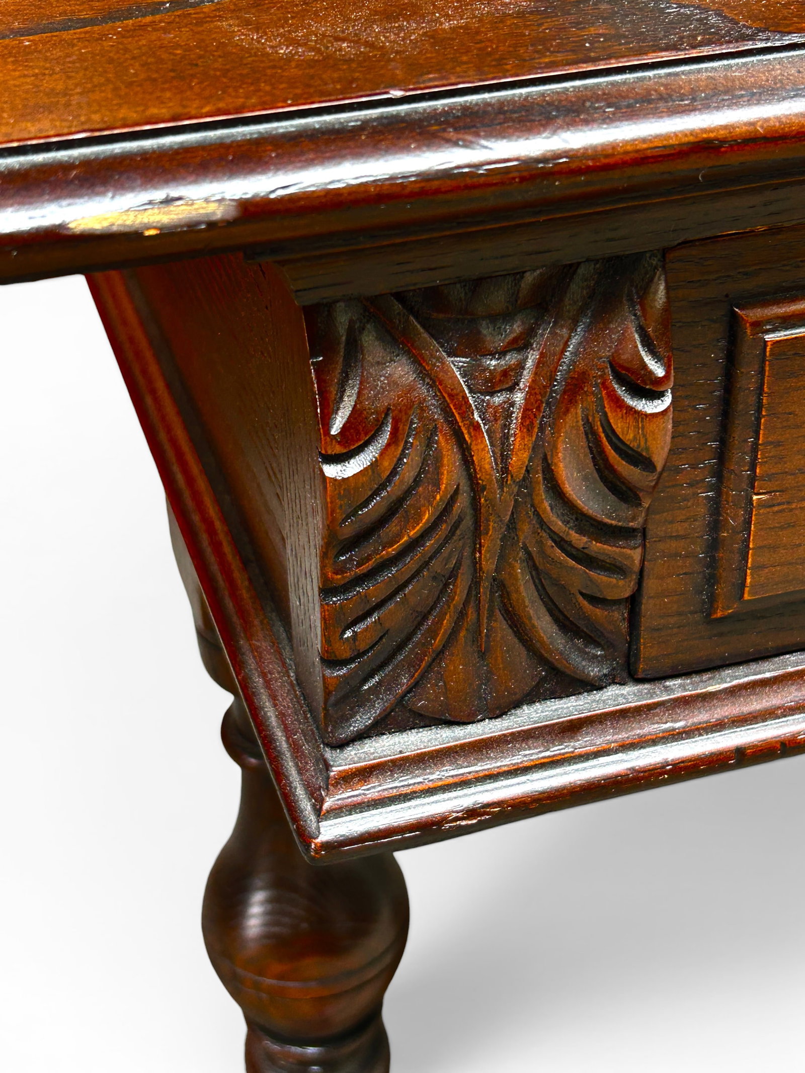 Renaissance Revival Oak Console or Sofa Table. - 5
