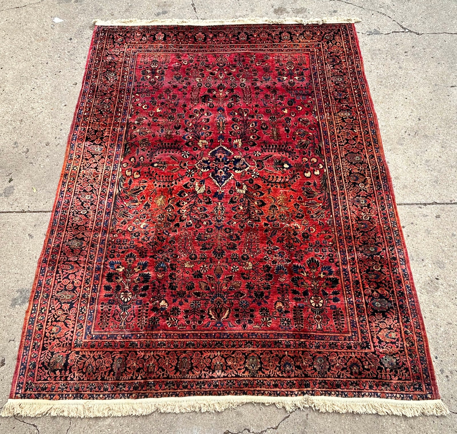 9' 2" x 12' Persian Sarouk Rug. (1 of 5)