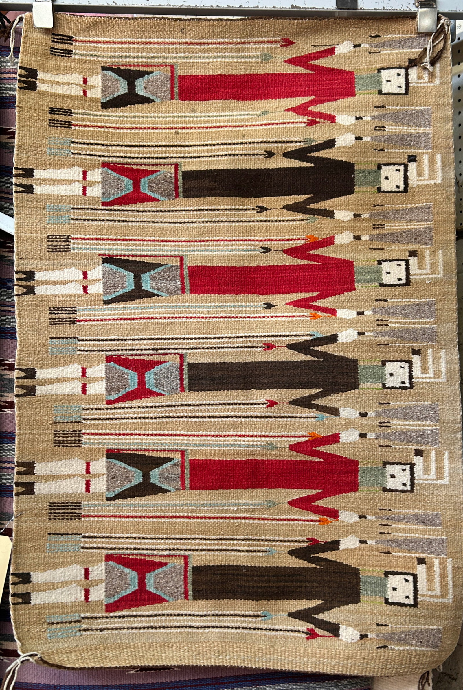 2' 5" x 3' 8" Older Navajo Yei Rug. (1 of 3)