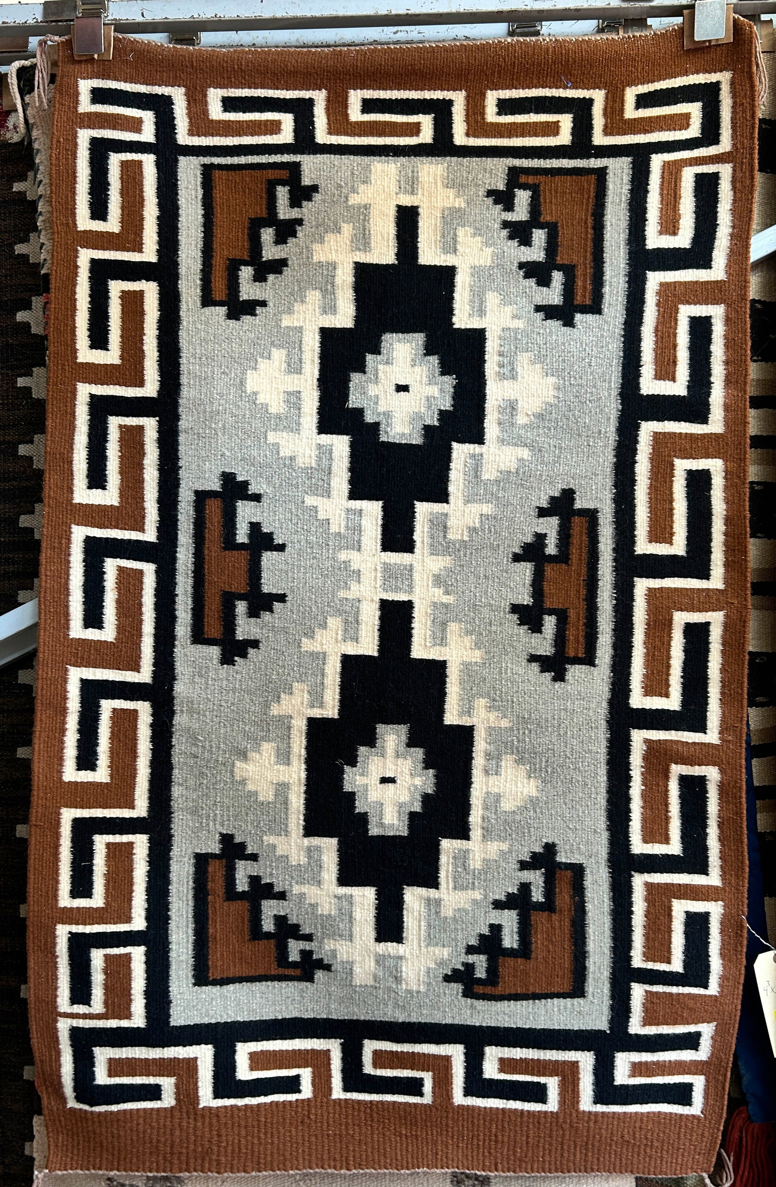 2' 7" x 4' 3" Geometric Design Navajo Rug. (1 of 3)