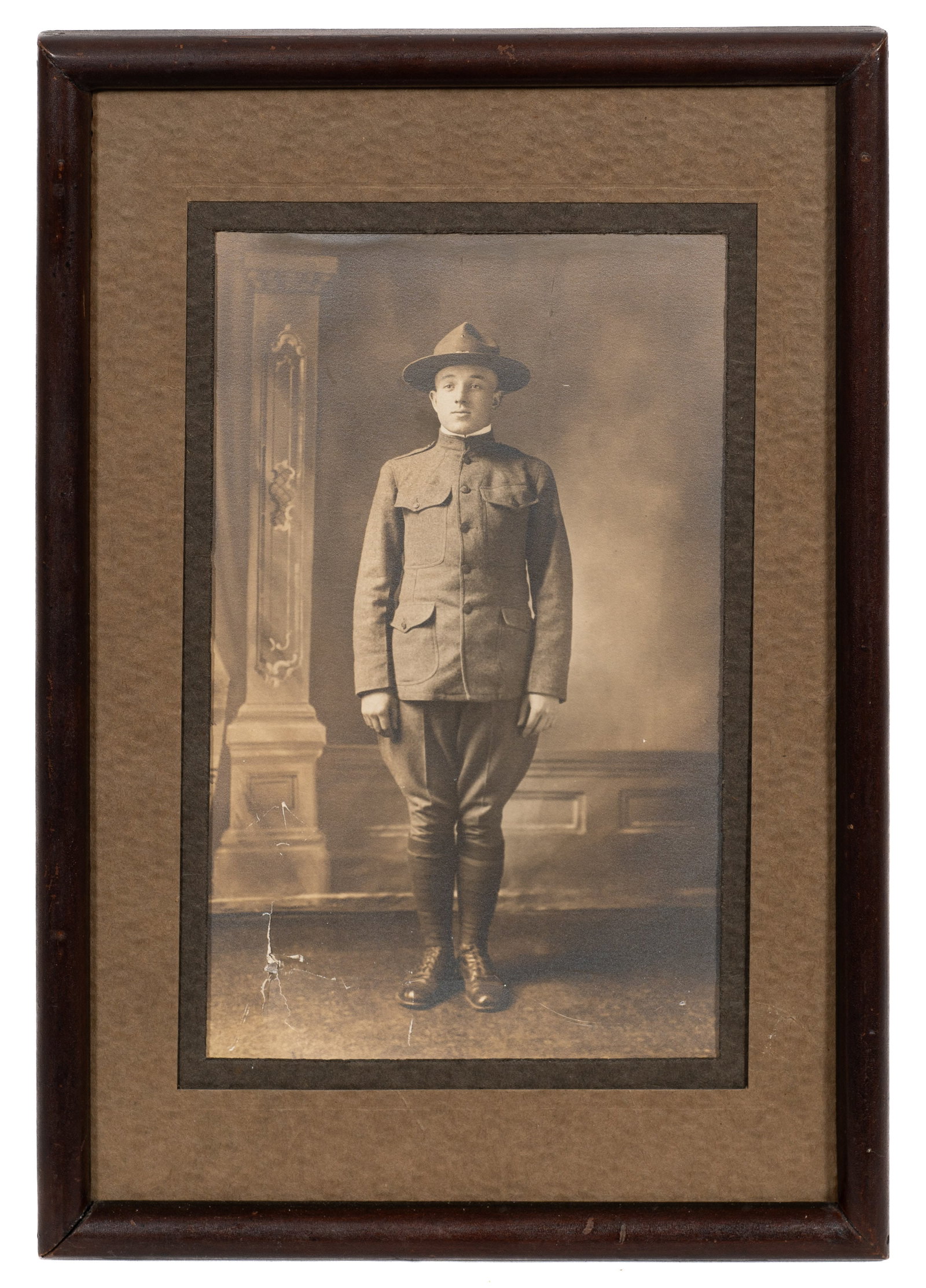 Lot: 7 Pcs. Framed Mostly WWI Ephemera. - 17