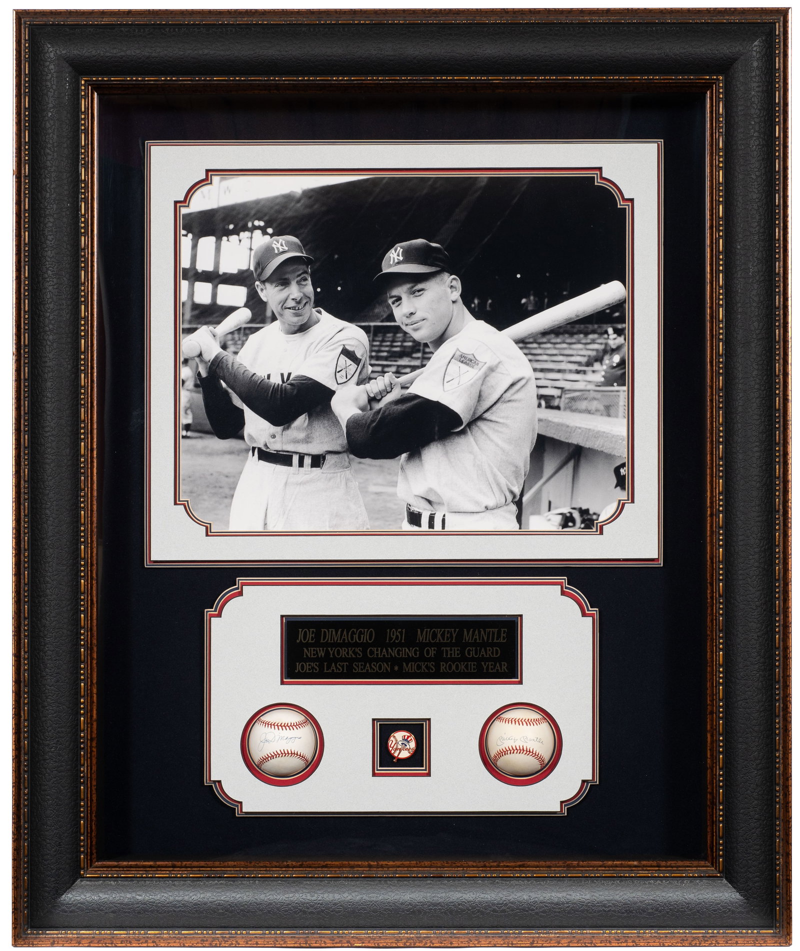 Mickey Mantle & Joe Dimaggio Autographed Display. (1 of 6)