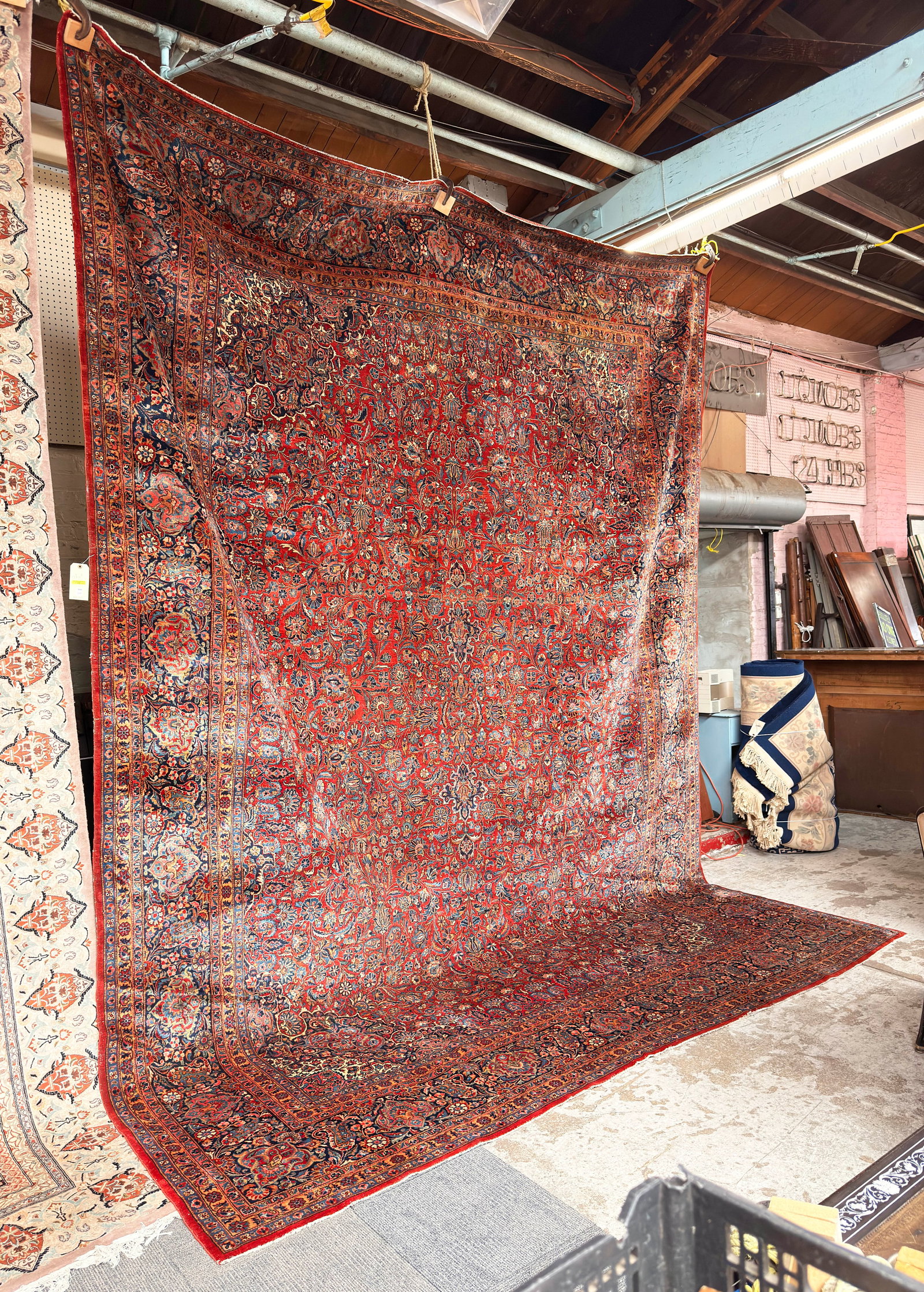 11' 3" x 14' 8" Red Kashan Rug. (1 of 4)