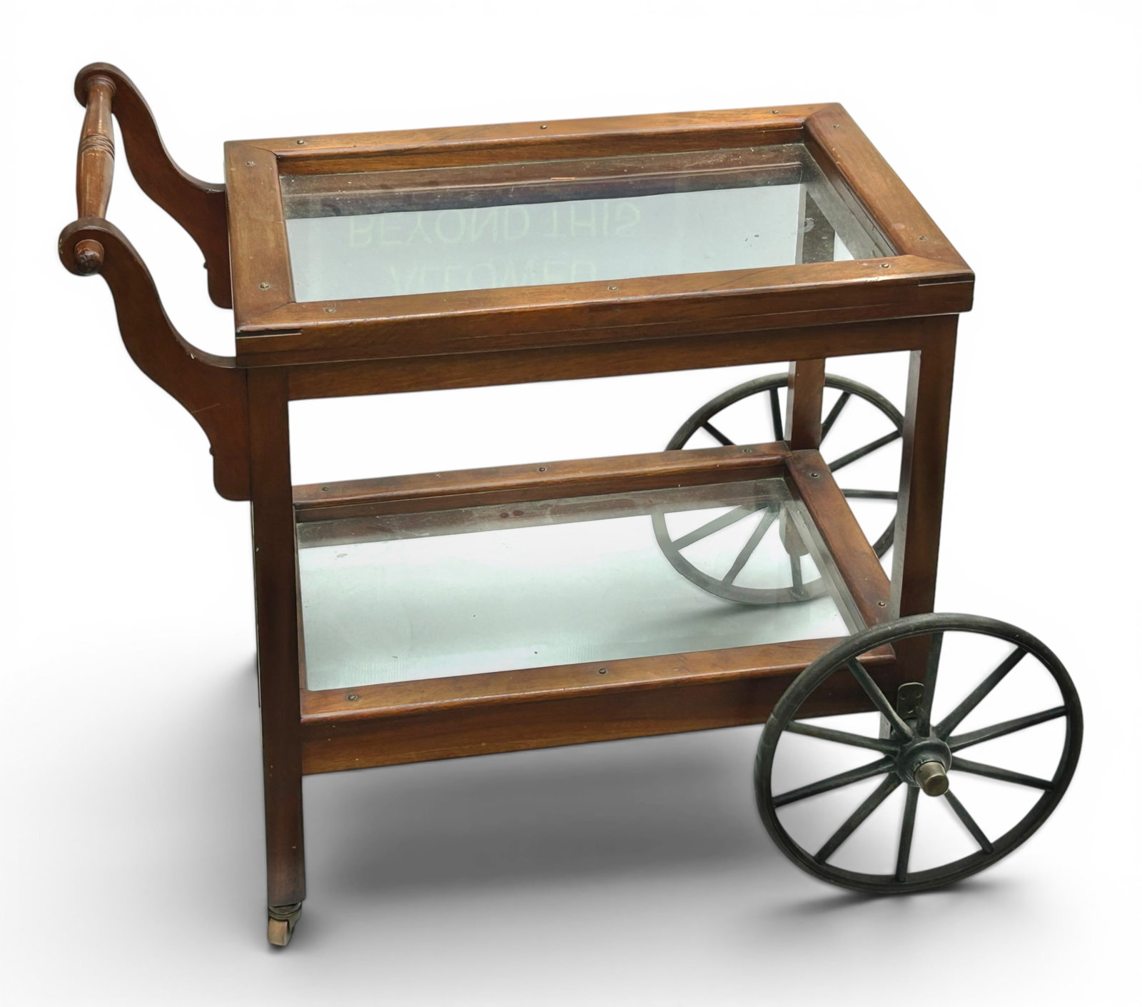 Walnut Wood and Glass Tea Cart. (1 of 16)