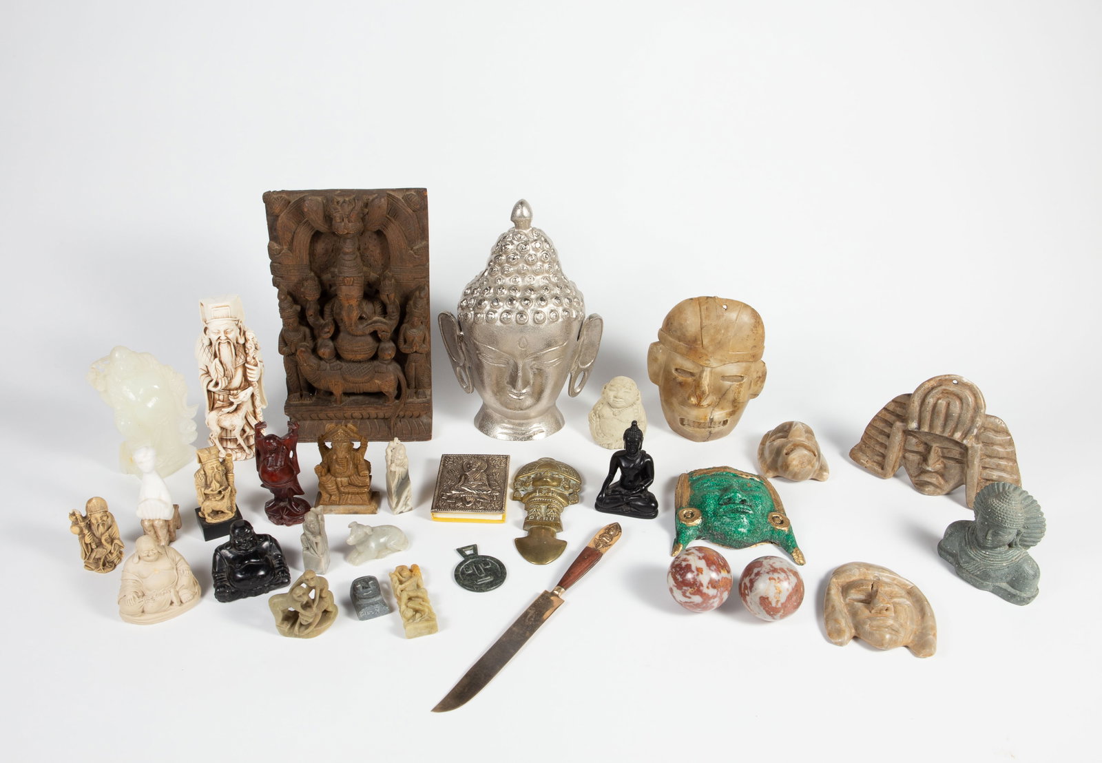 Lot: Buddha & Other Deity Figures, Ethnic Carvings (1 of 11)
