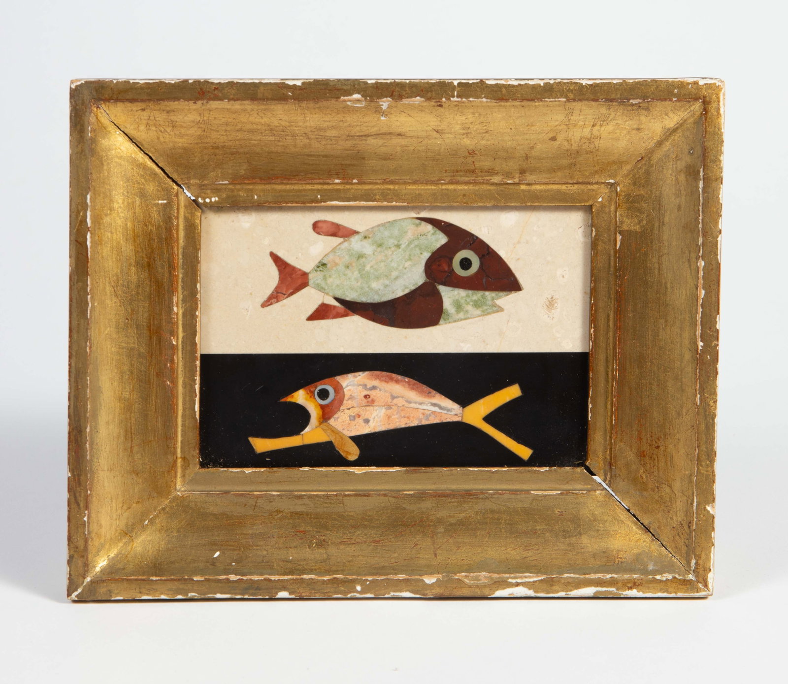 G. Ugolini Pietra Dura Mosaic Plaque of Fish. (1 of 3)