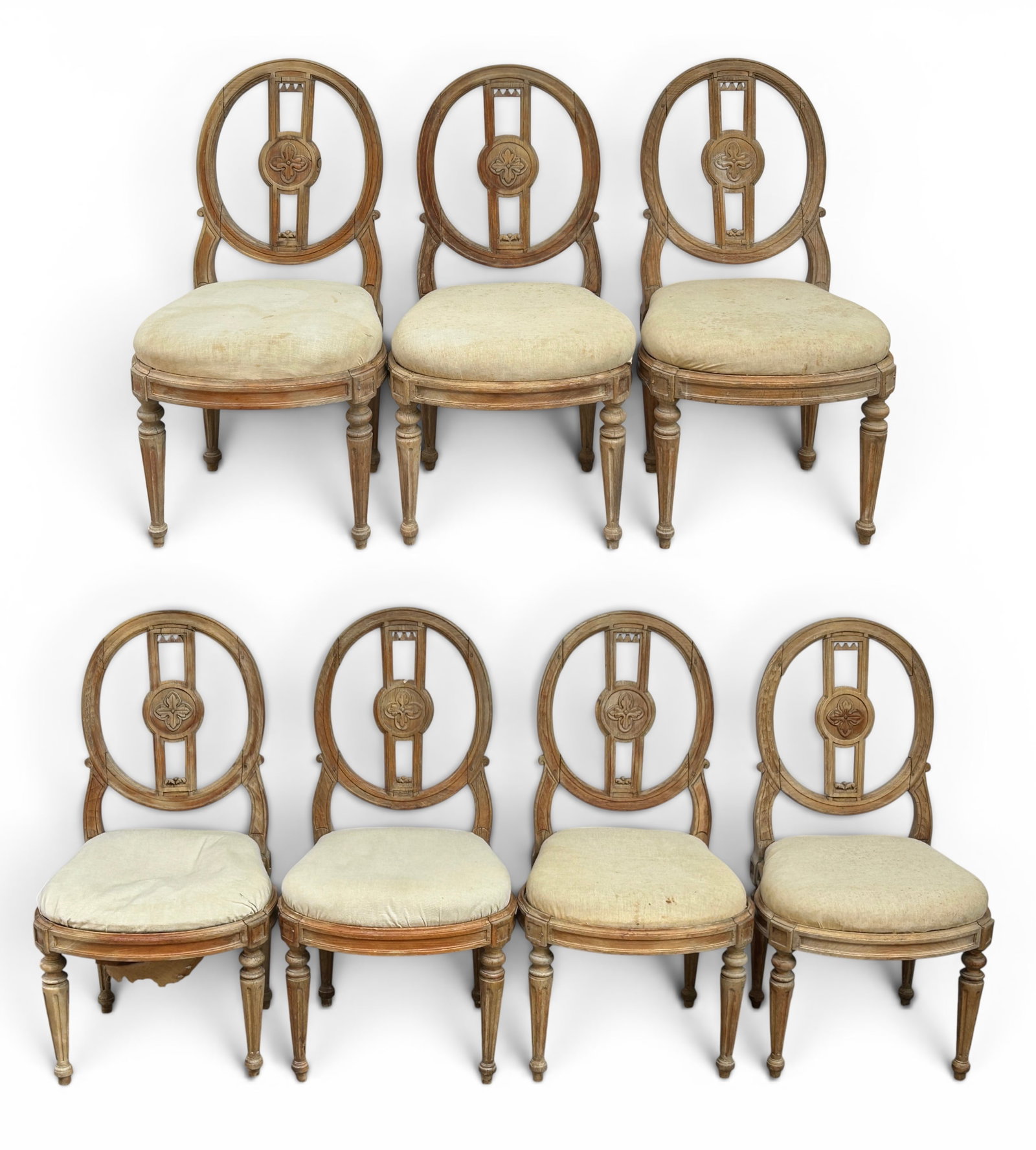 7 18th Cent. Antique Carved French Dining Chairs. (1 of 8)