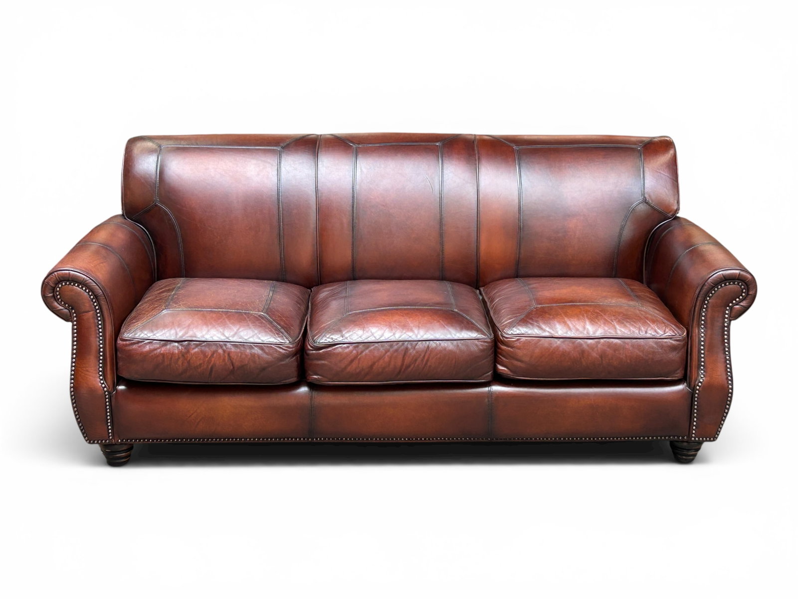 Plunkett Hugo Patricio Brown Leather Sofa (1 of 9)