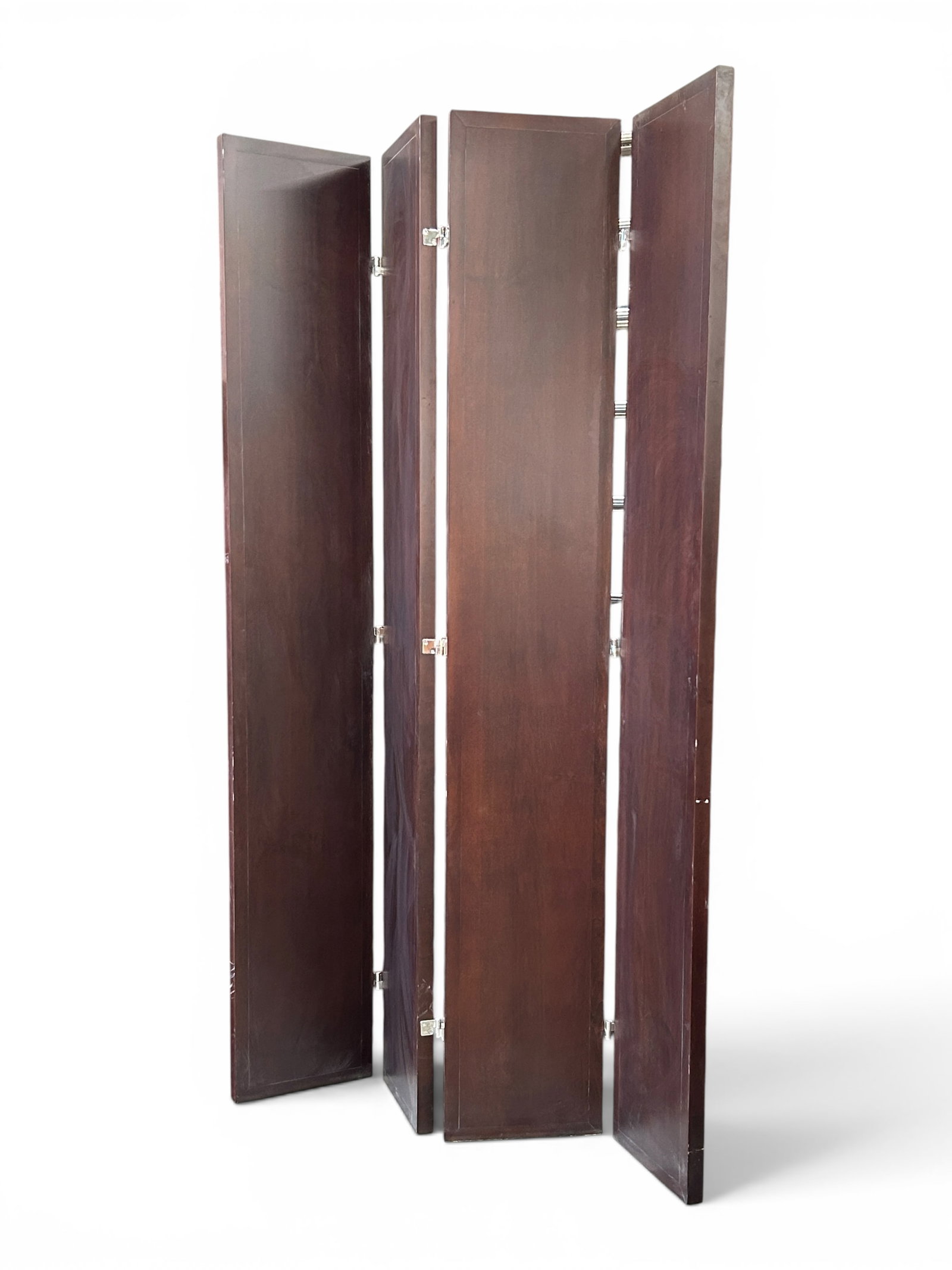 8' Tall Solid Wood 4-Panel Room Divider Screen. - 2