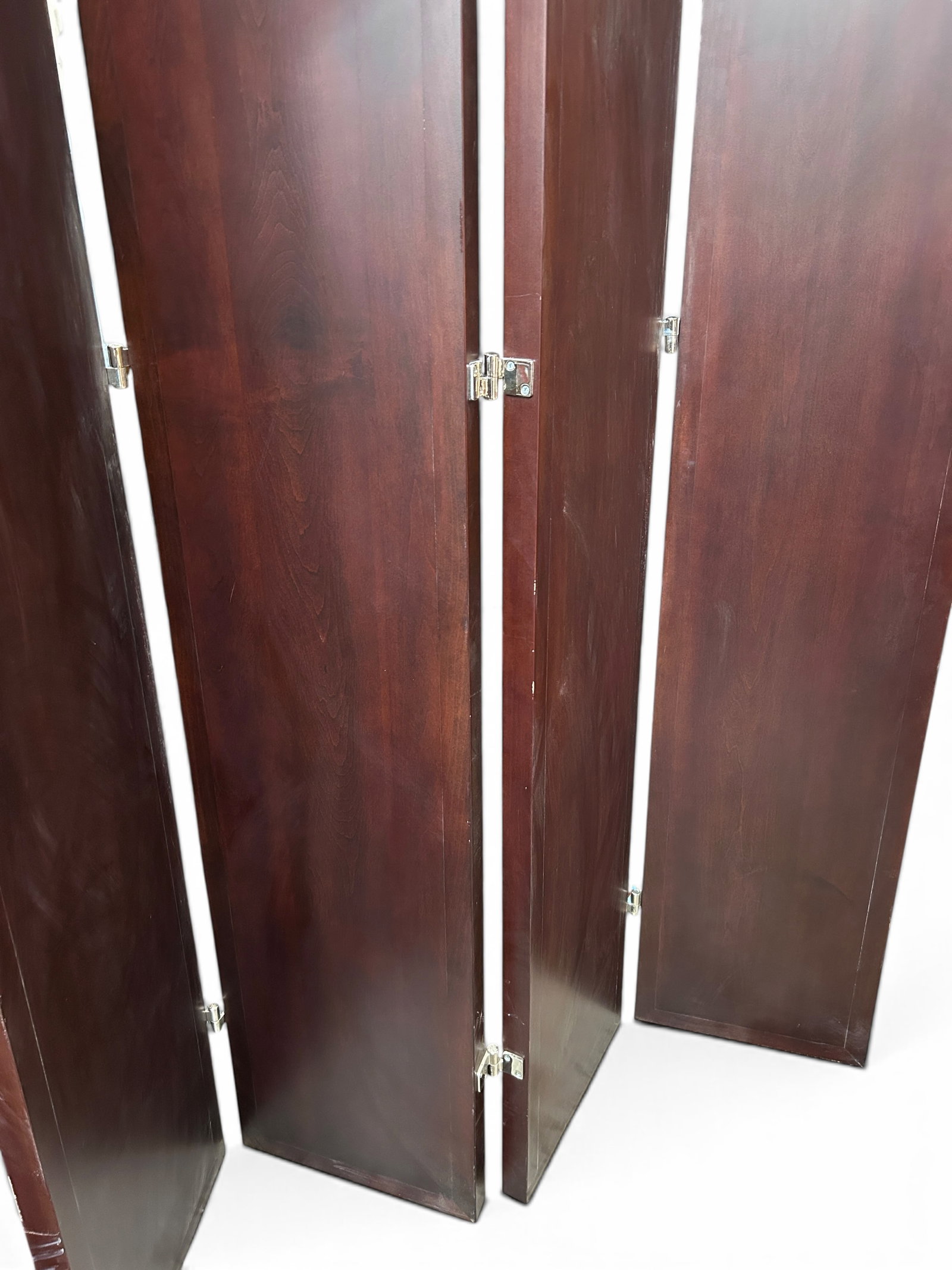 8' Tall Solid Wood 4-Panel Room Divider Screen. - 4