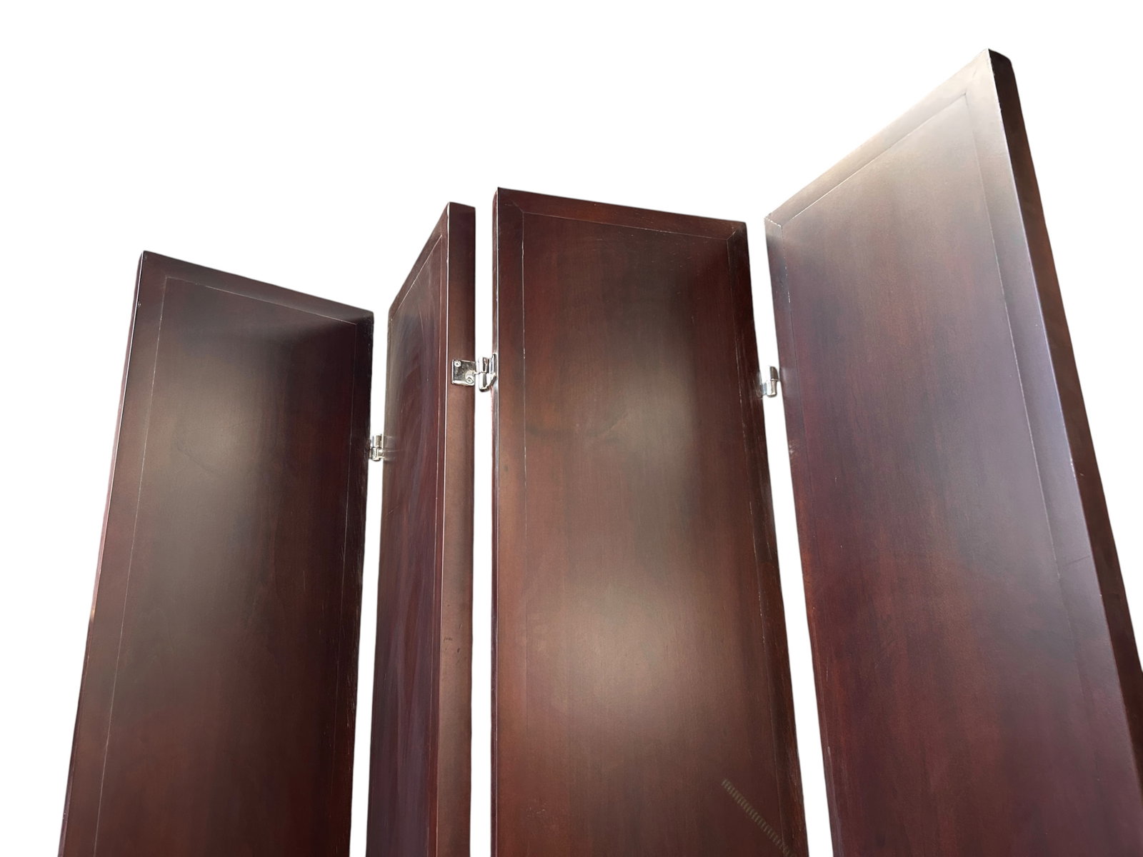 8' Tall Solid Wood 4-Panel Room Divider Screen. - 5
