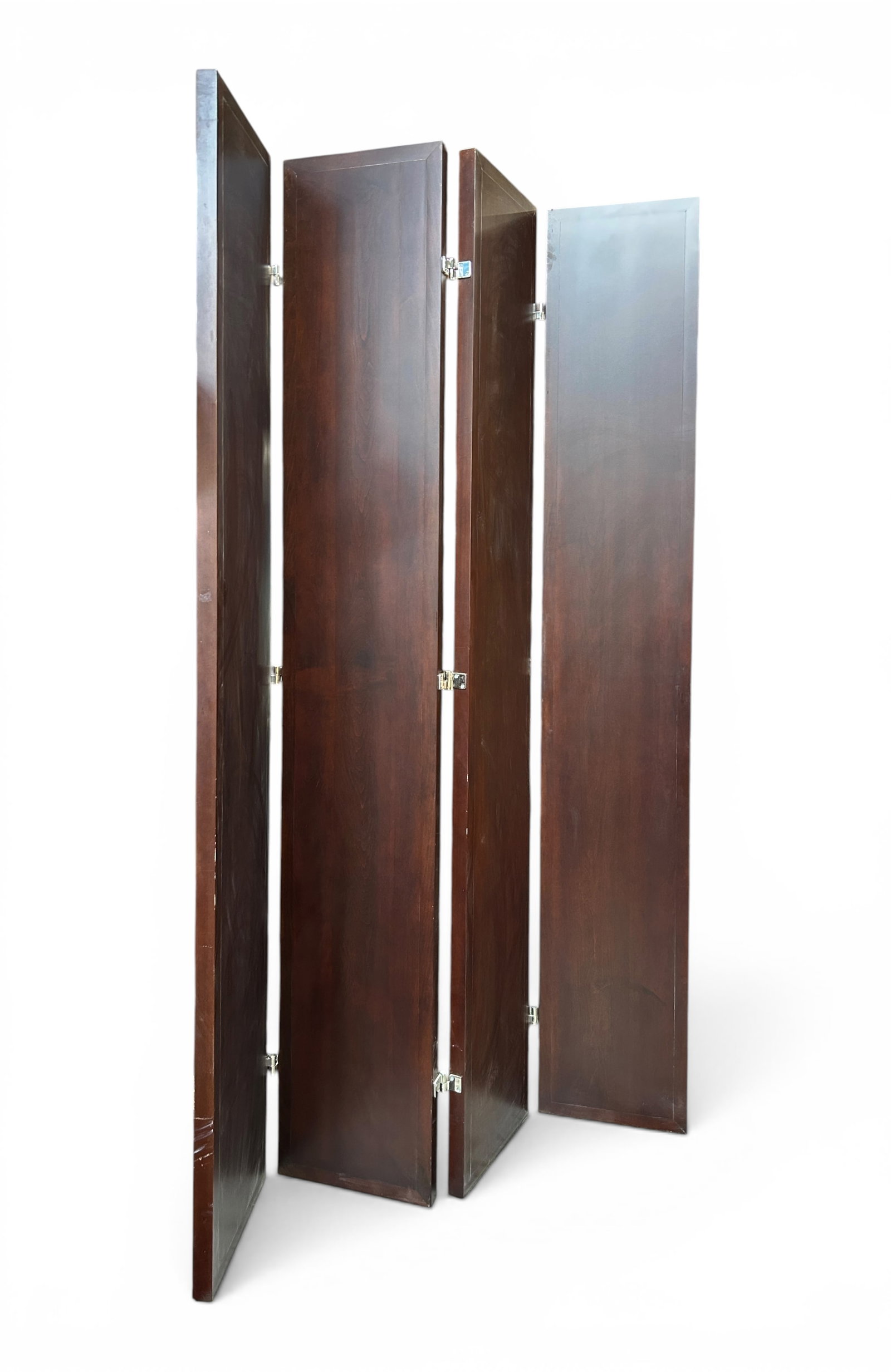 8' Tall Solid Wood 4-Panel Room Divider Screen. - 9