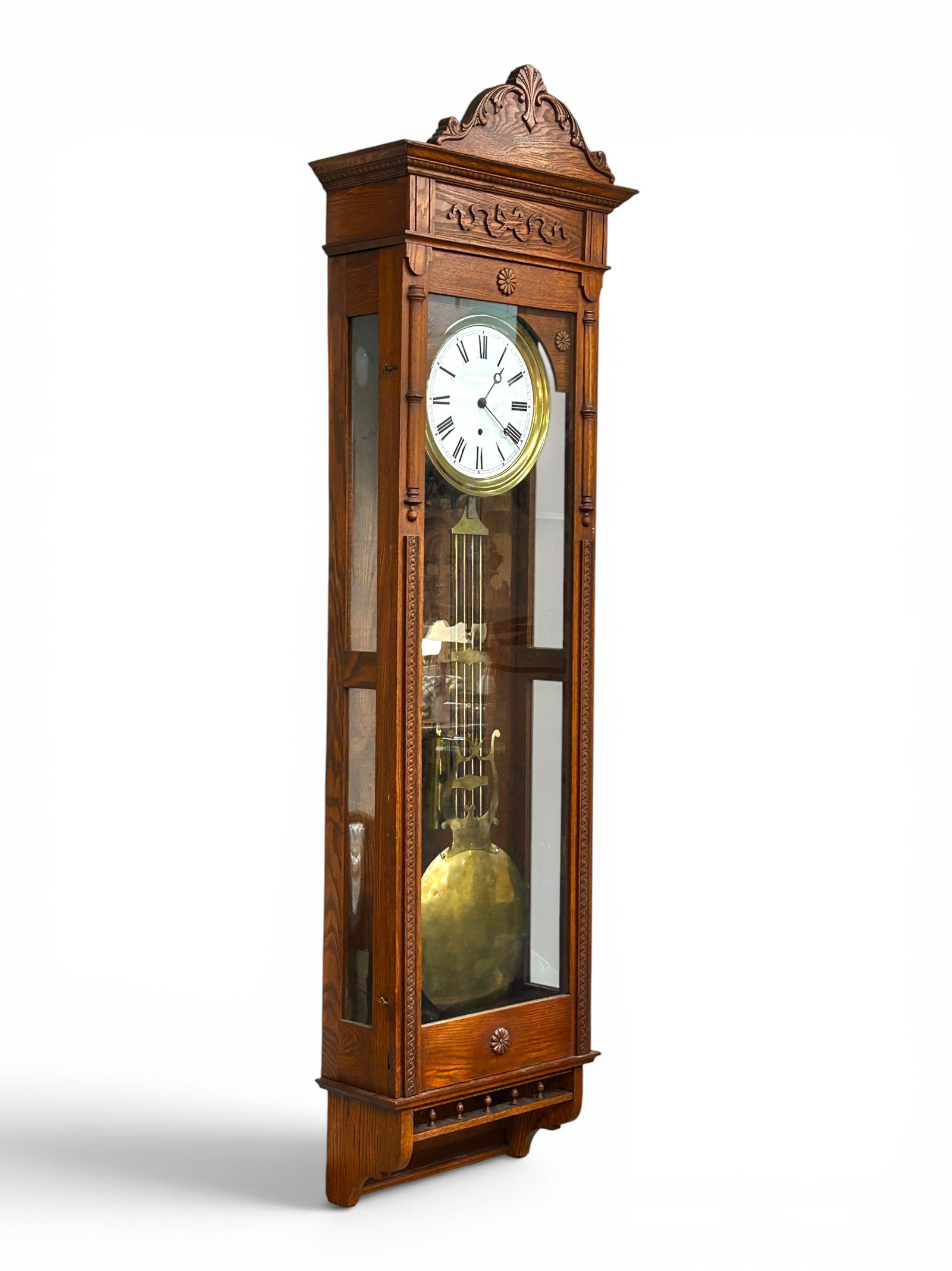 82" French 19th Century Regulator Wall Clock. (1 of 17)