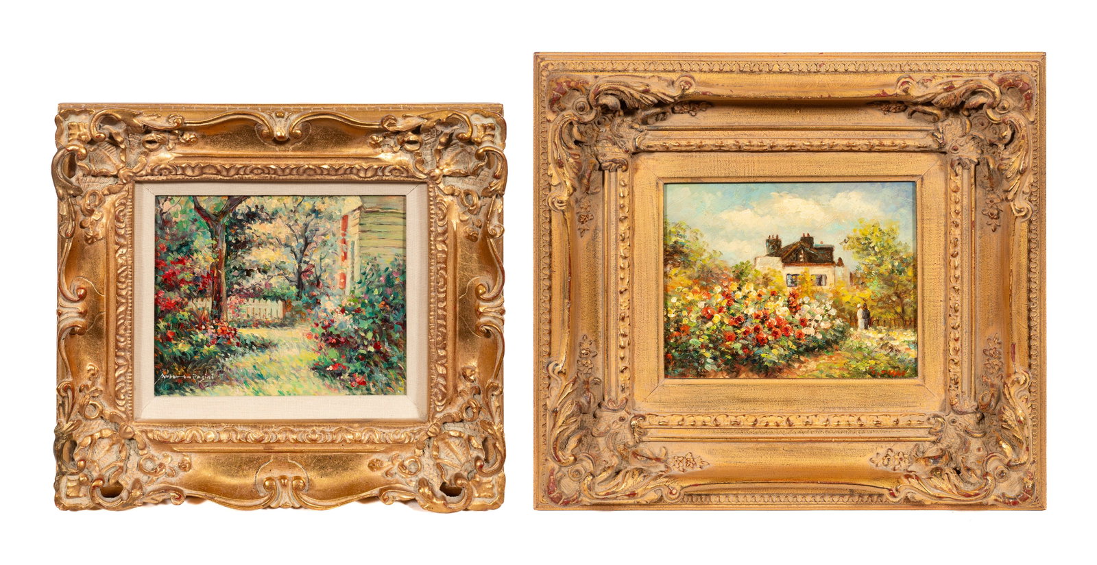 Lot: Two Decorative Landscape Paintings, Signed. (1 of 11)