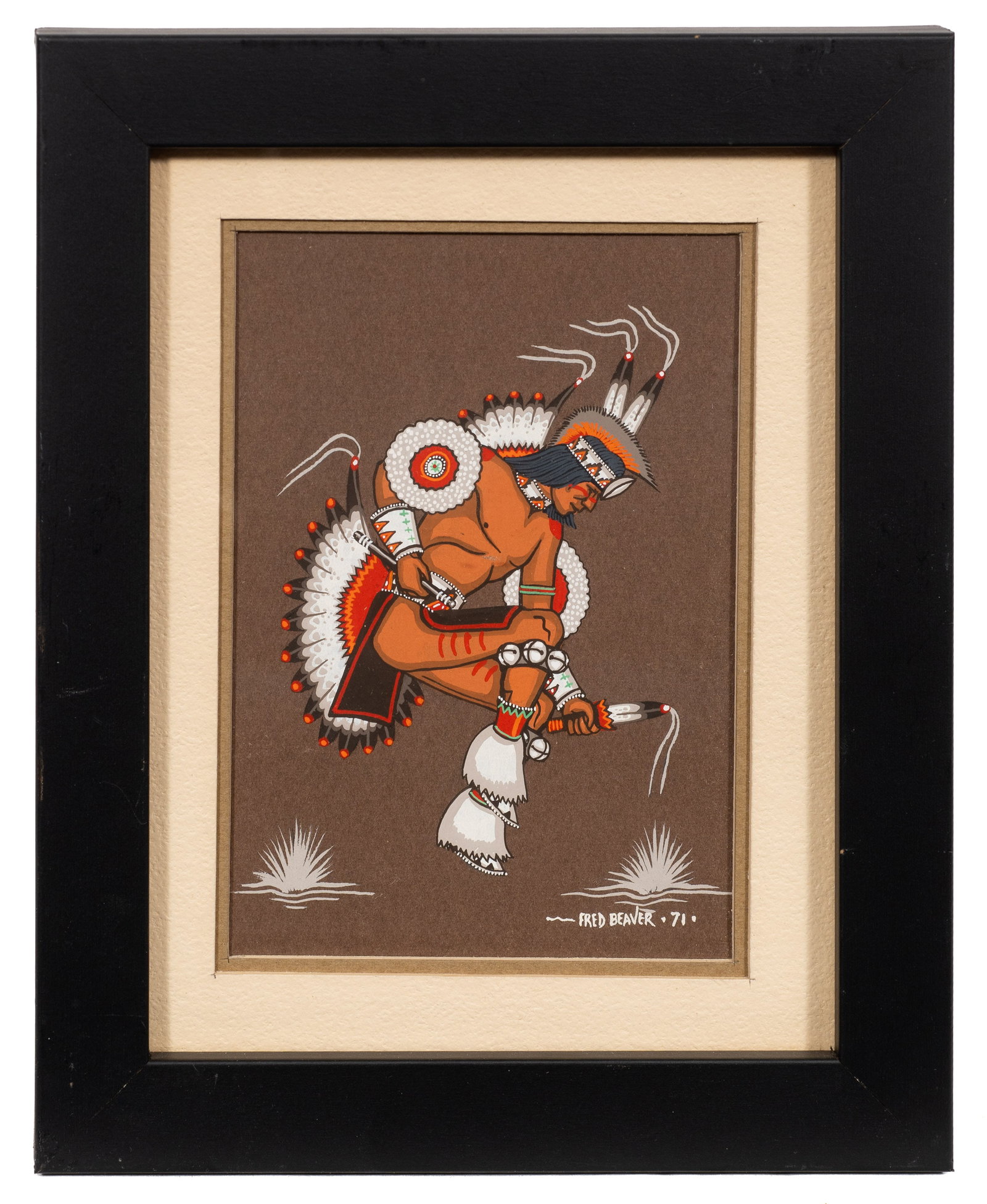 Two Native American Paintings by Fred Beaver. - 2