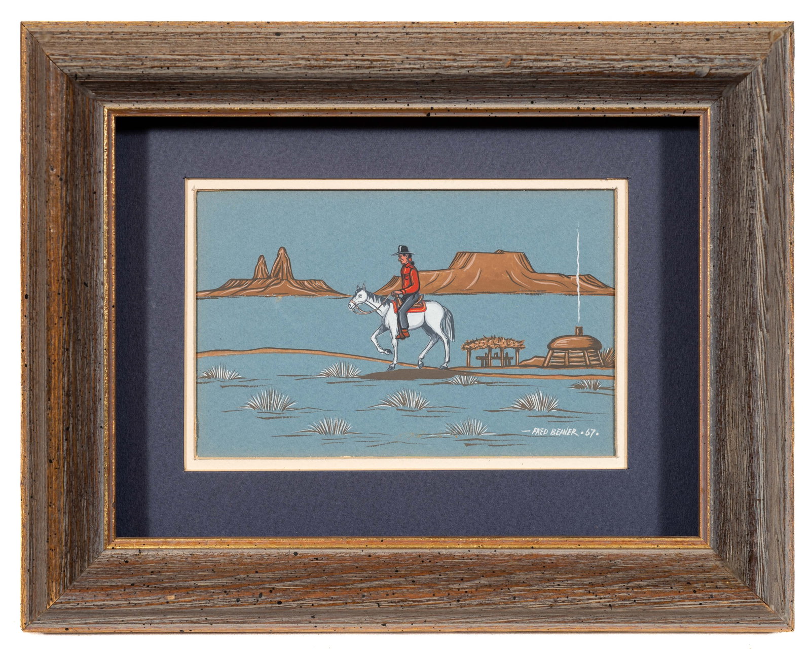 Two Native American Paintings by Fred Beaver. - 7