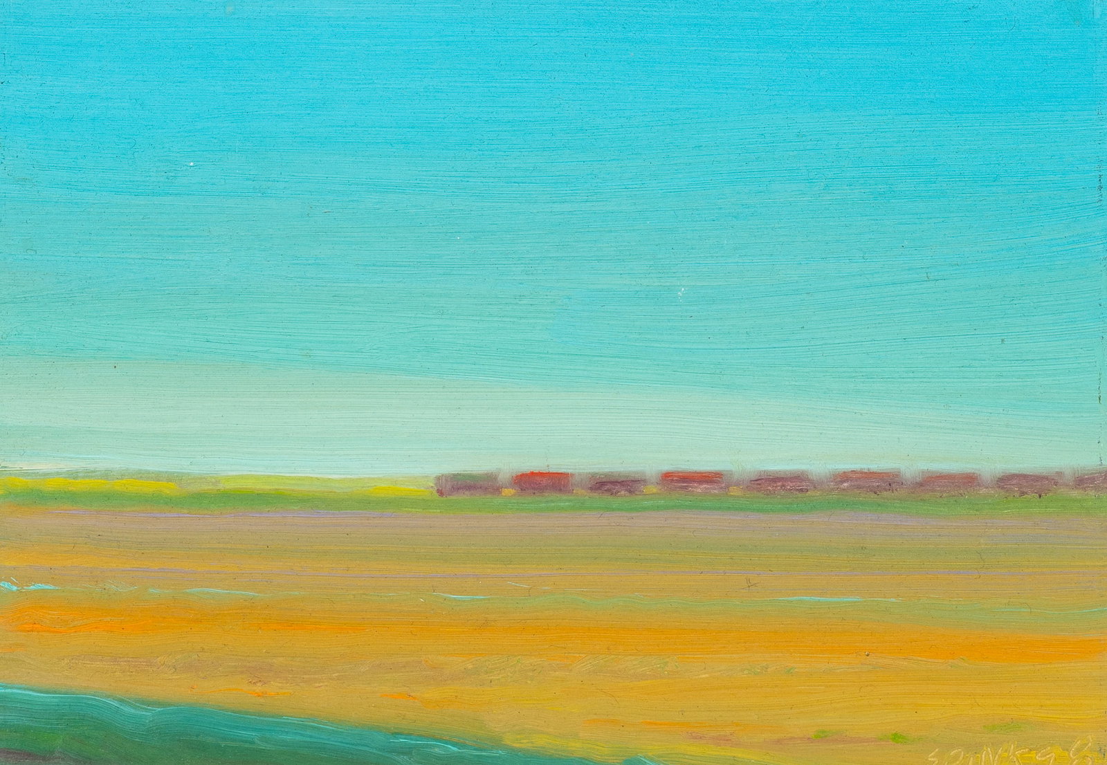 Train Cars, Impressionist Landscape, Brent Spink. (1 of 5)
