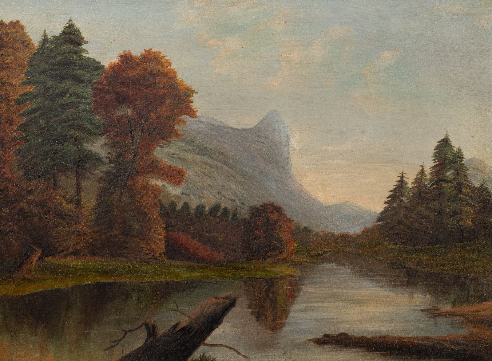 Antique Mountain Landscape Painting, Unsigned. (1 of 5)