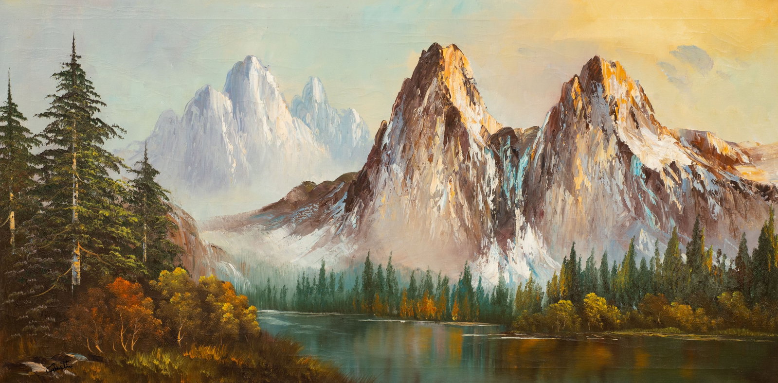 Large Mountainscape Painting, Sgd. Cabbetti. (1 of 5)