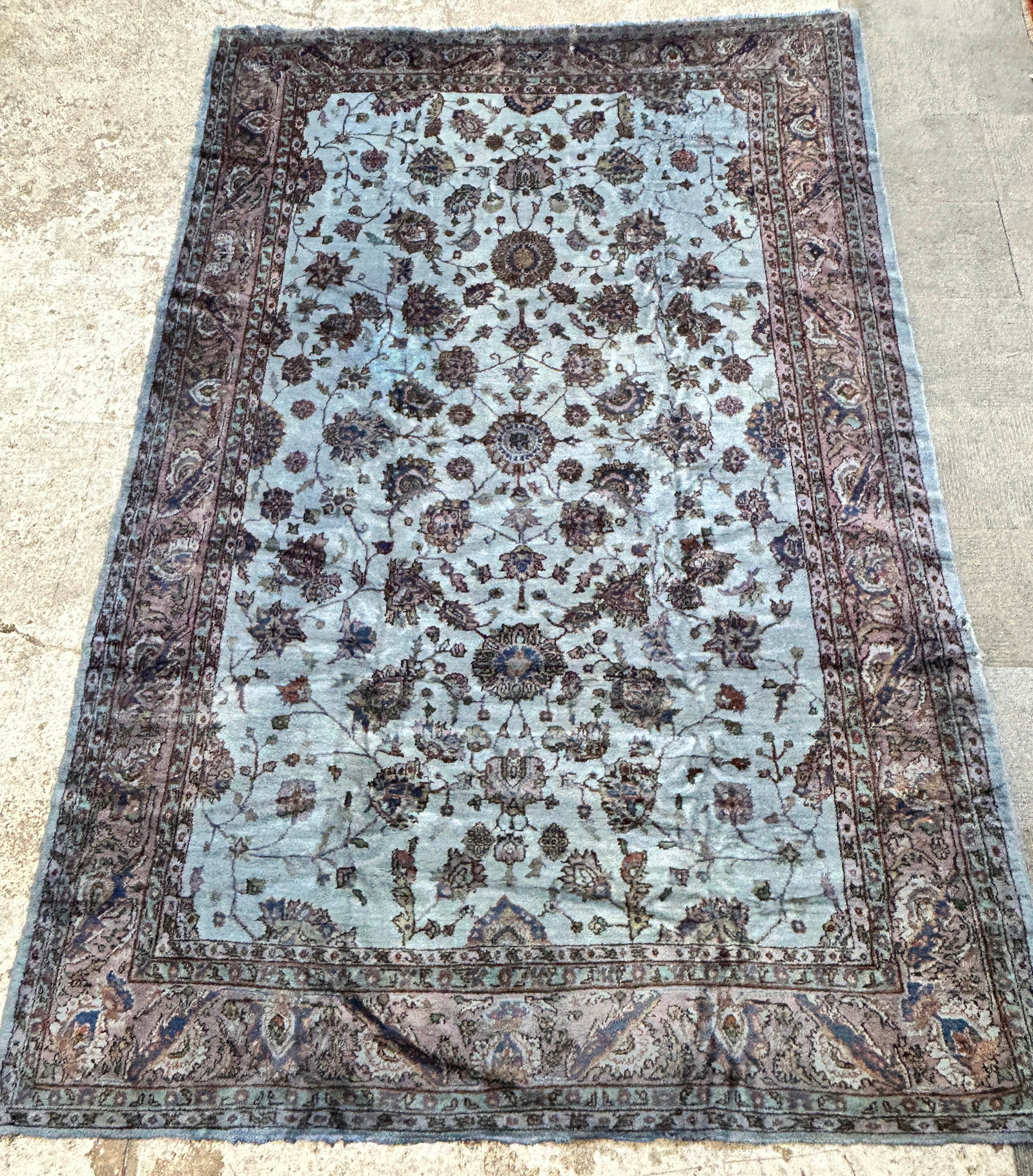 8' 8" x 13' 6" Blue Oushak Rug. (1 of 5)