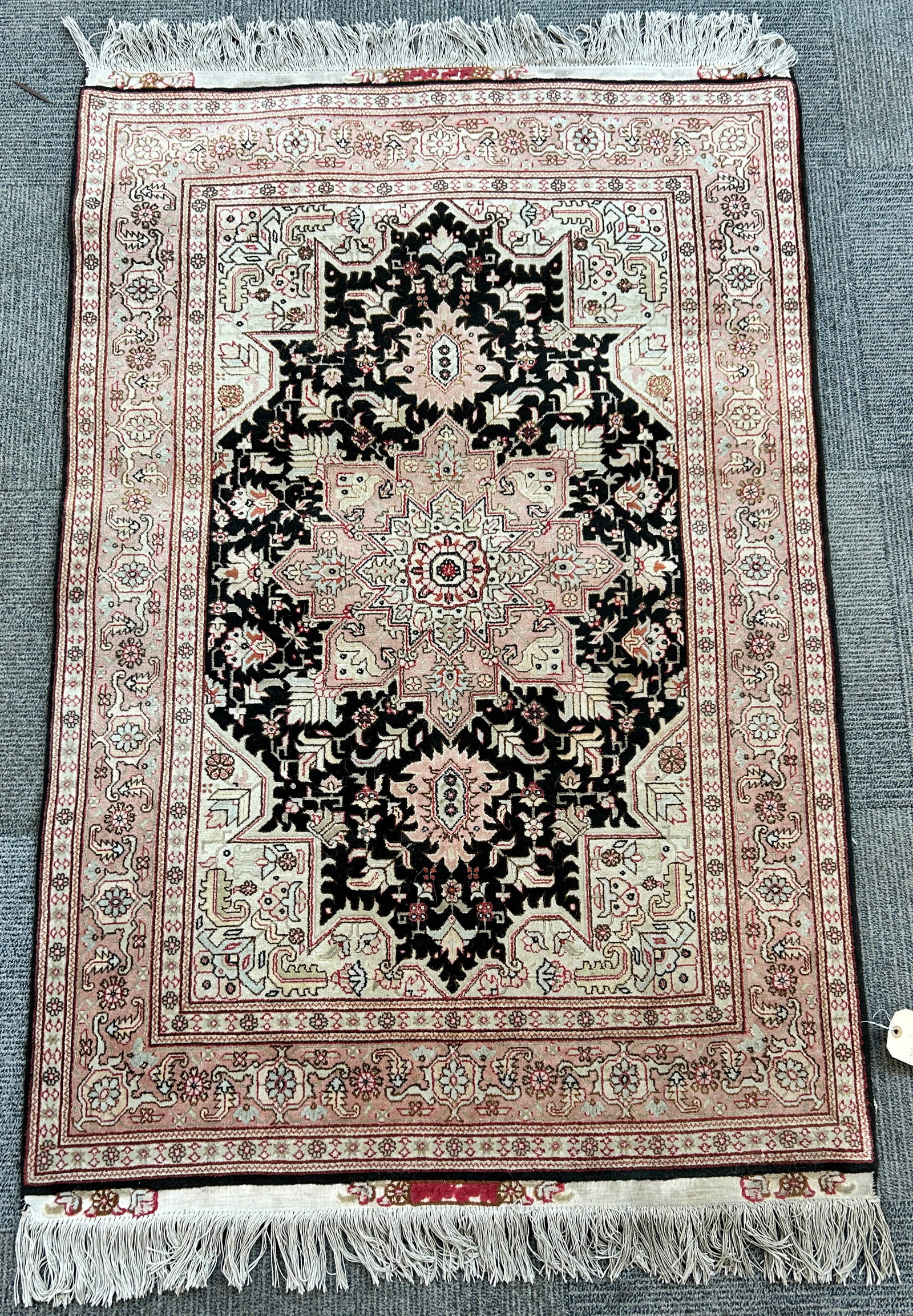 3' 4" x 5' 1" Signed Fine Persian Tabriz Rug.: The rug looks to be in good overall condition. In-House Shipping is available for this rug. Please see our website for our in-house shipping procedures.