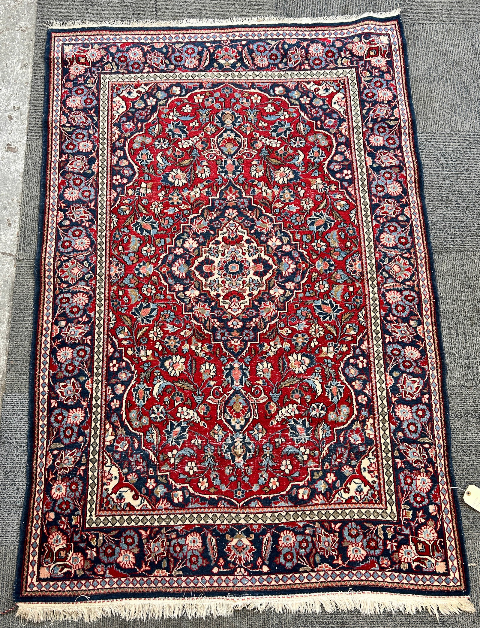 4' 6" x 6' 8" Red Tabriz Rug. (1 of 4)