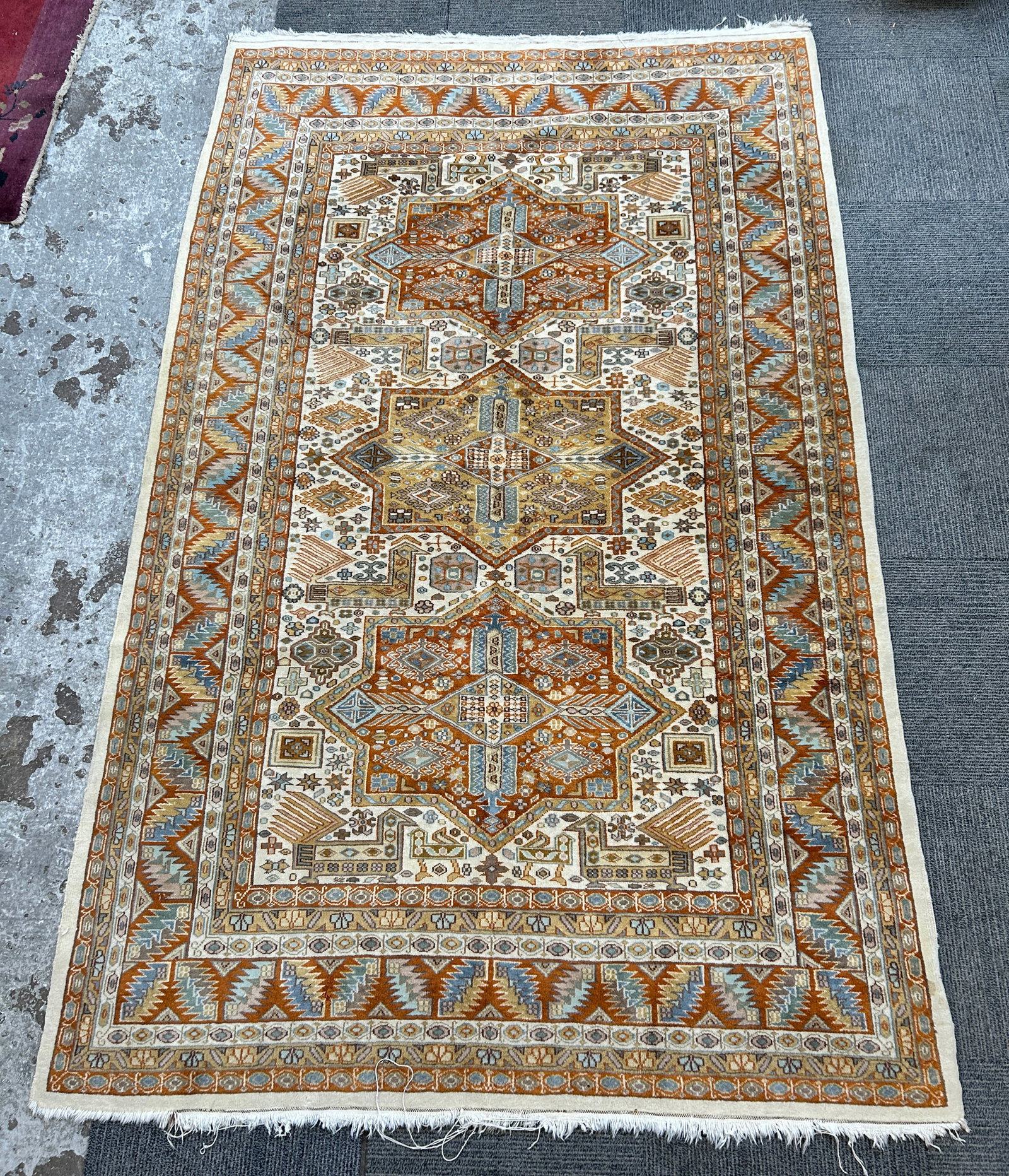 5' 2" x 8' 2" Multicolor Bokhara Rug. (1 of 5)