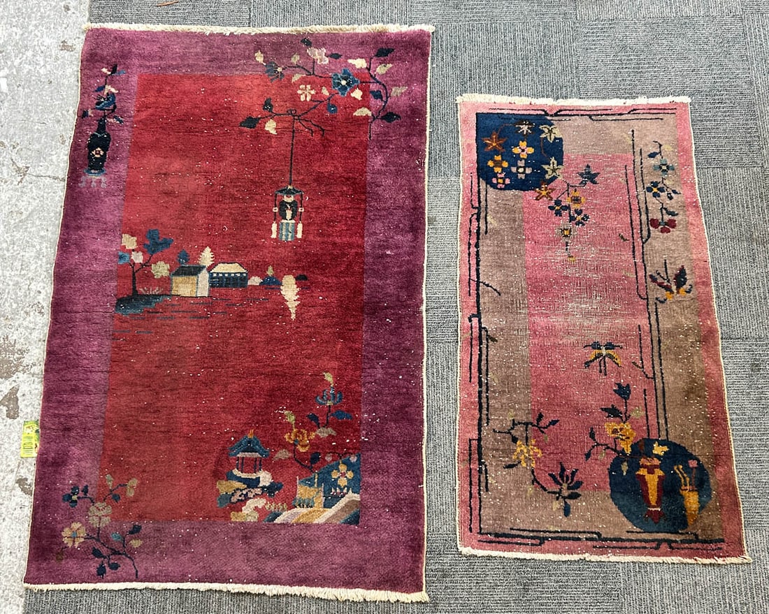 Lot of Two Art Deco Chinese Rugs. (1 of 8)